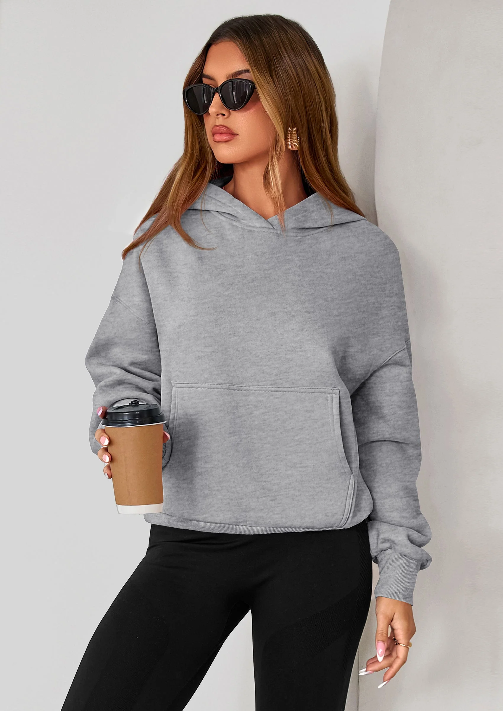 PRETTYGARDEN Women's Fall Hooded Sweatshirts Long Sleeve Half Zip Cropped Hoodies Pullover Winter Fashion Clothes - Image 17