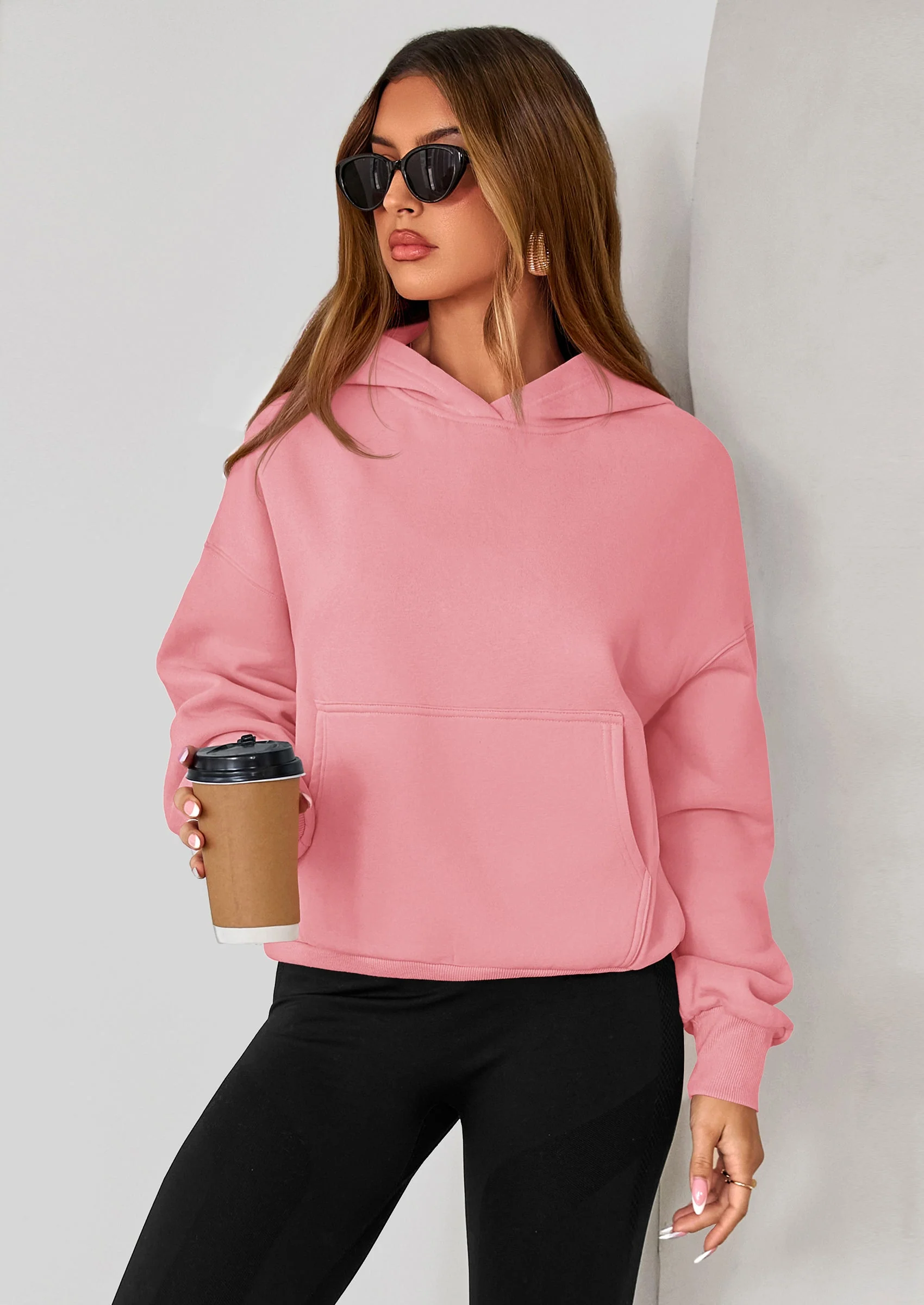 PRETTYGARDEN Women's Fall Hooded Sweatshirts Long Sleeve Half Zip Cropped Hoodies Pullover Winter Fashion Clothes - Image 22