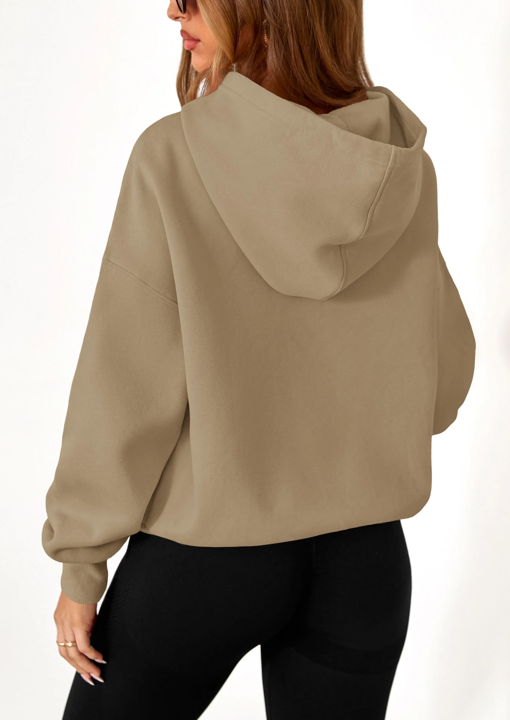 PRETTYGARDEN Women's Fall Hooded Sweatshirts Long Sleeve Half Zip Cropped Hoodies Pullover Winter Fashion Clothes - Image 28