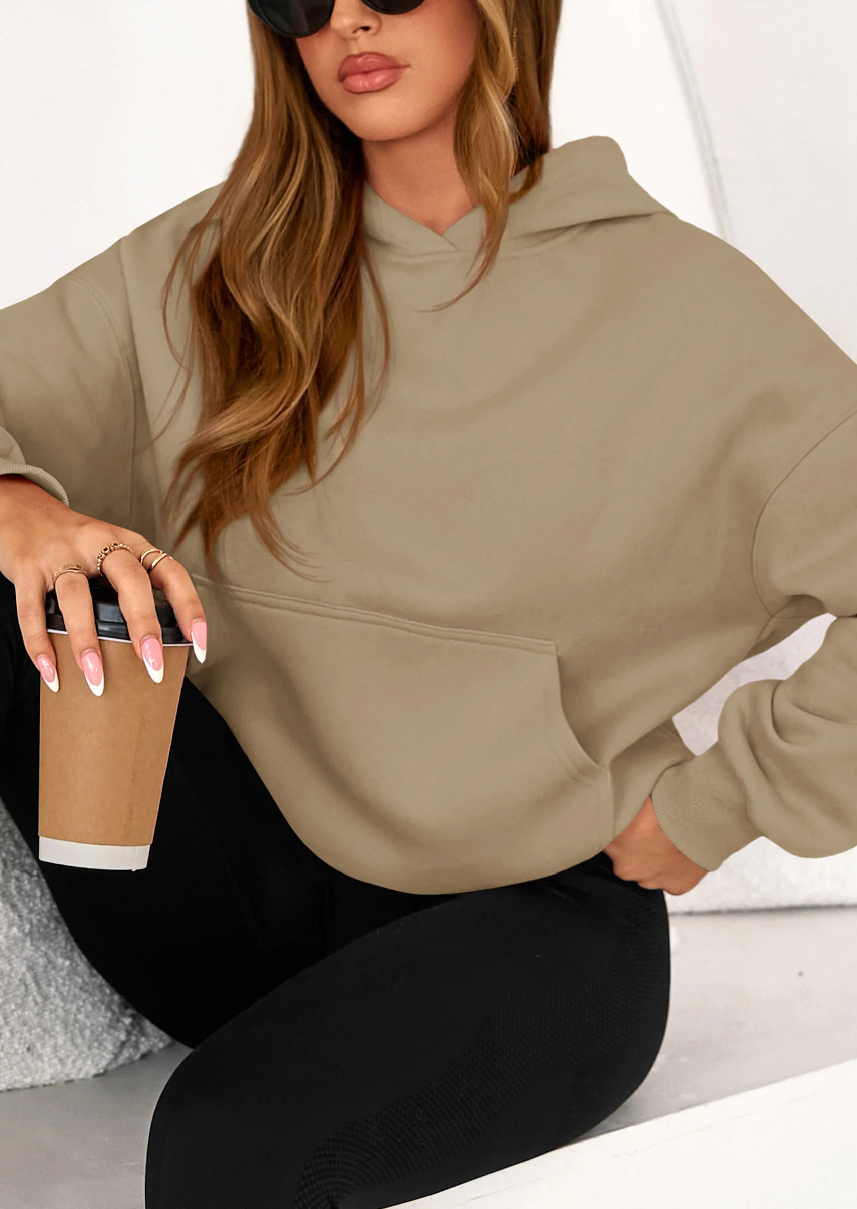 PRETTYGARDEN Women's Fall Hooded Sweatshirts Long Sleeve Half Zip Cropped Hoodies Pullover Winter Fashion Clothes - Image 29