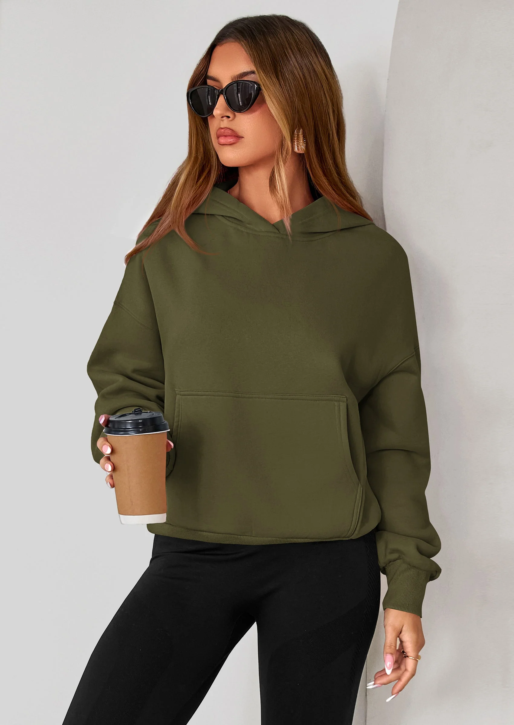 PRETTYGARDEN Women's Fall Hooded Sweatshirts Long Sleeve Half Zip Cropped Hoodies Pullover Winter Fashion Clothes - Image 32