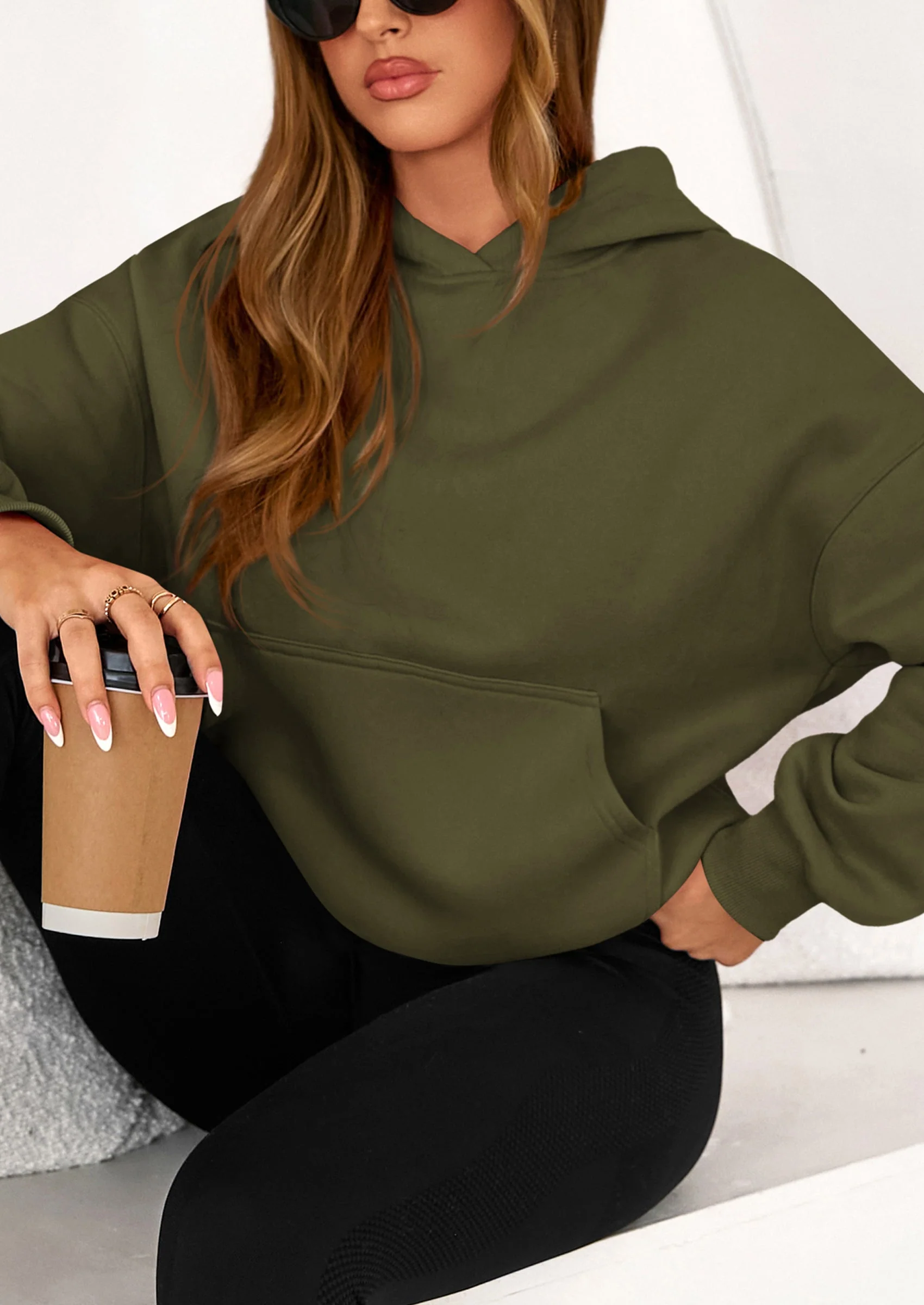 PRETTYGARDEN Women's Fall Hooded Sweatshirts Long Sleeve Half Zip Cropped Hoodies Pullover Winter Fashion Clothes - Image 34