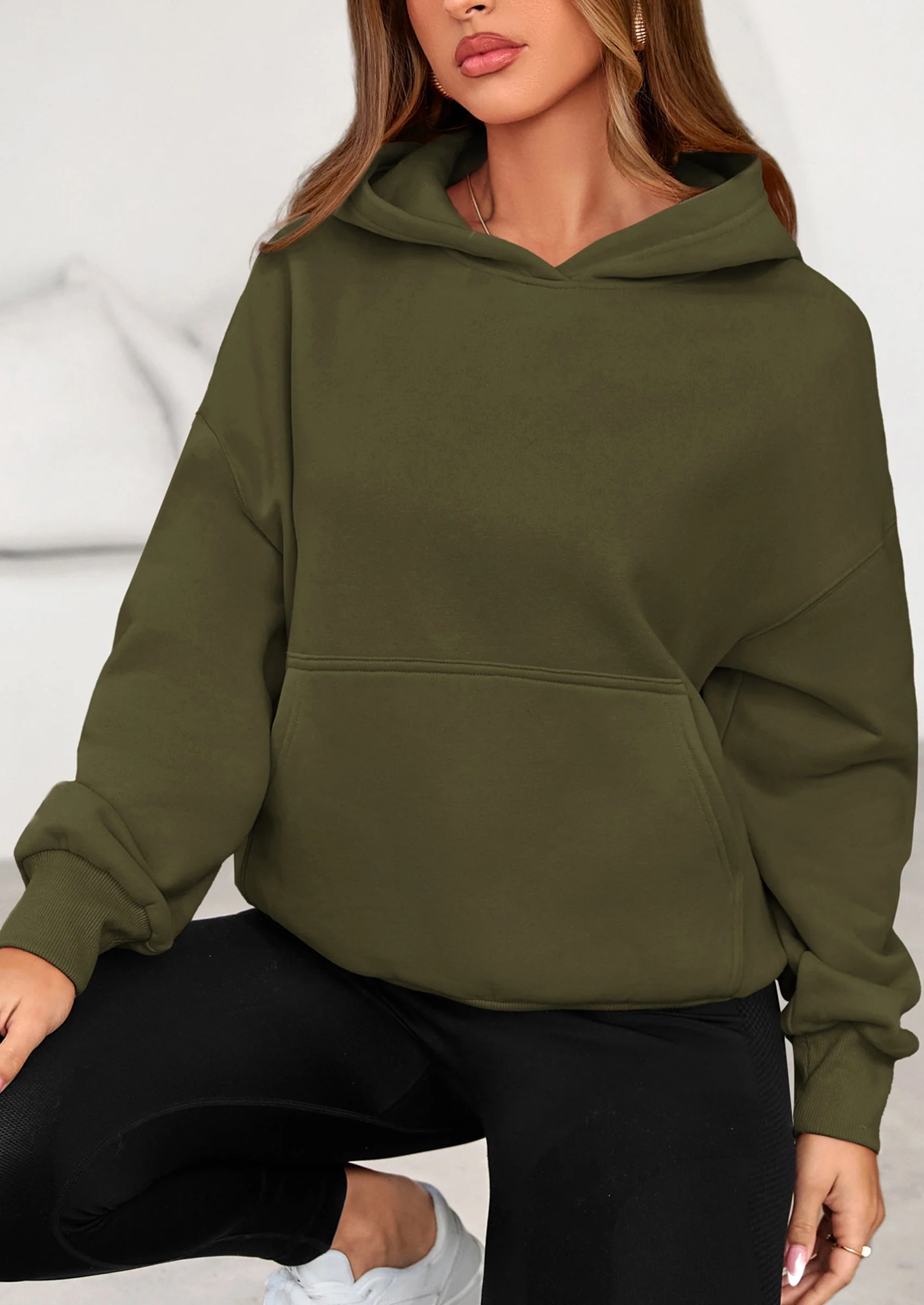 PRETTYGARDEN Women's Fall Hooded Sweatshirts Long Sleeve Half Zip Cropped Hoodies Pullover Winter Fashion Clothes - Image 36