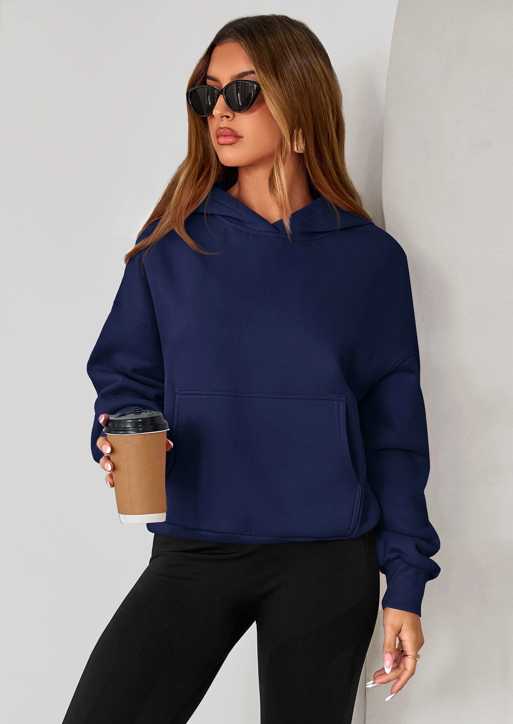 PRETTYGARDEN Women's Fall Hooded Sweatshirts Long Sleeve Half Zip Cropped Hoodies Pullover Winter Fashion Clothes - Image 37