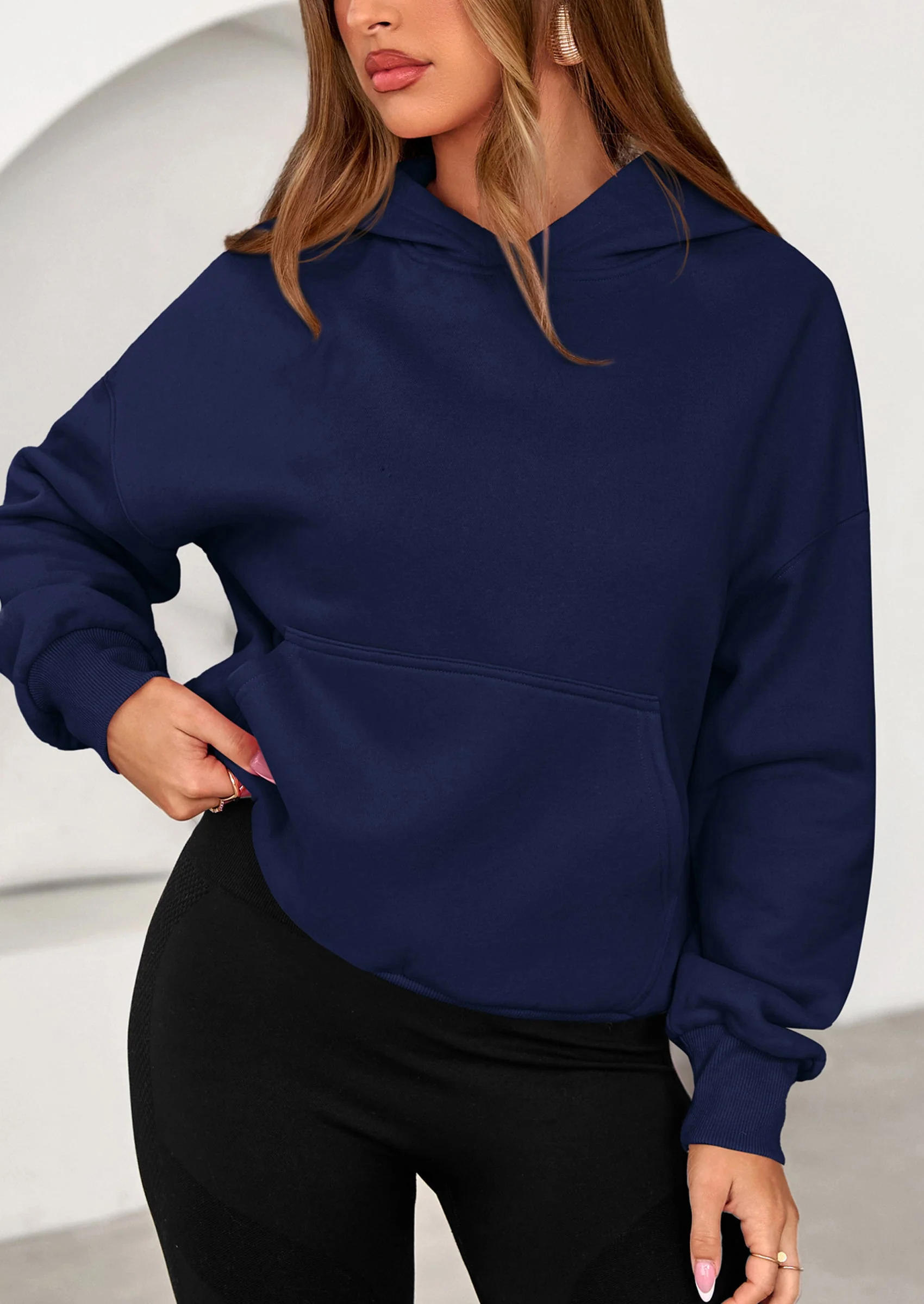 PRETTYGARDEN Women's Fall Hooded Sweatshirts Long Sleeve Half Zip Cropped Hoodies Pullover Winter Fashion Clothes - Image 40