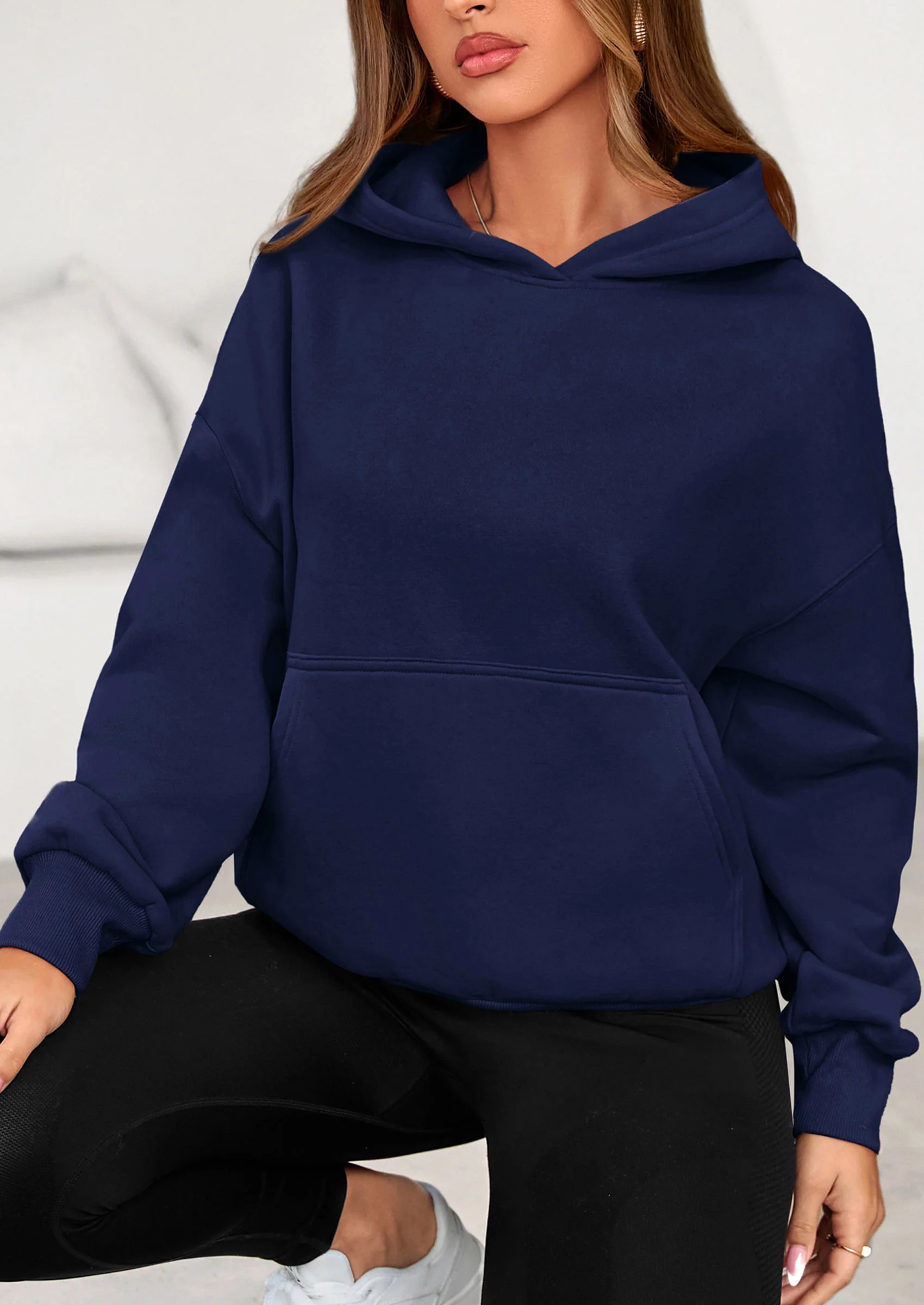 PRETTYGARDEN Women's Fall Hooded Sweatshirts Long Sleeve Half Zip Cropped Hoodies Pullover Winter Fashion Clothes - Image 41