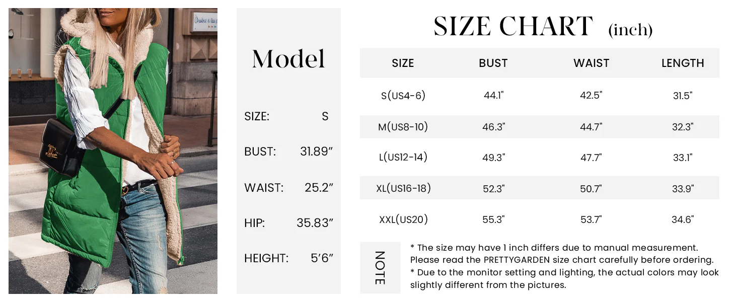 PRETTYGARDEN Womens Fall Reversible Vests Sleeveless Fleece Jacket Zip Up Hoodie Pockets Long Warm Winter Coat Outerwear - Image 7