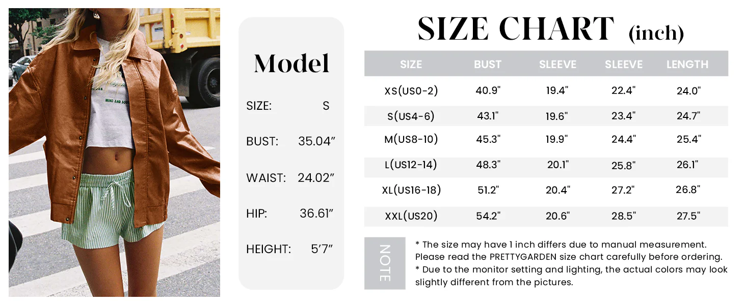 PRETTYGARDEN Women's Faux Leather Motorcycle Jacket Trendy Fall Spring Clothes Oversized Zip Up Winter Coat Outerwear - Image 8