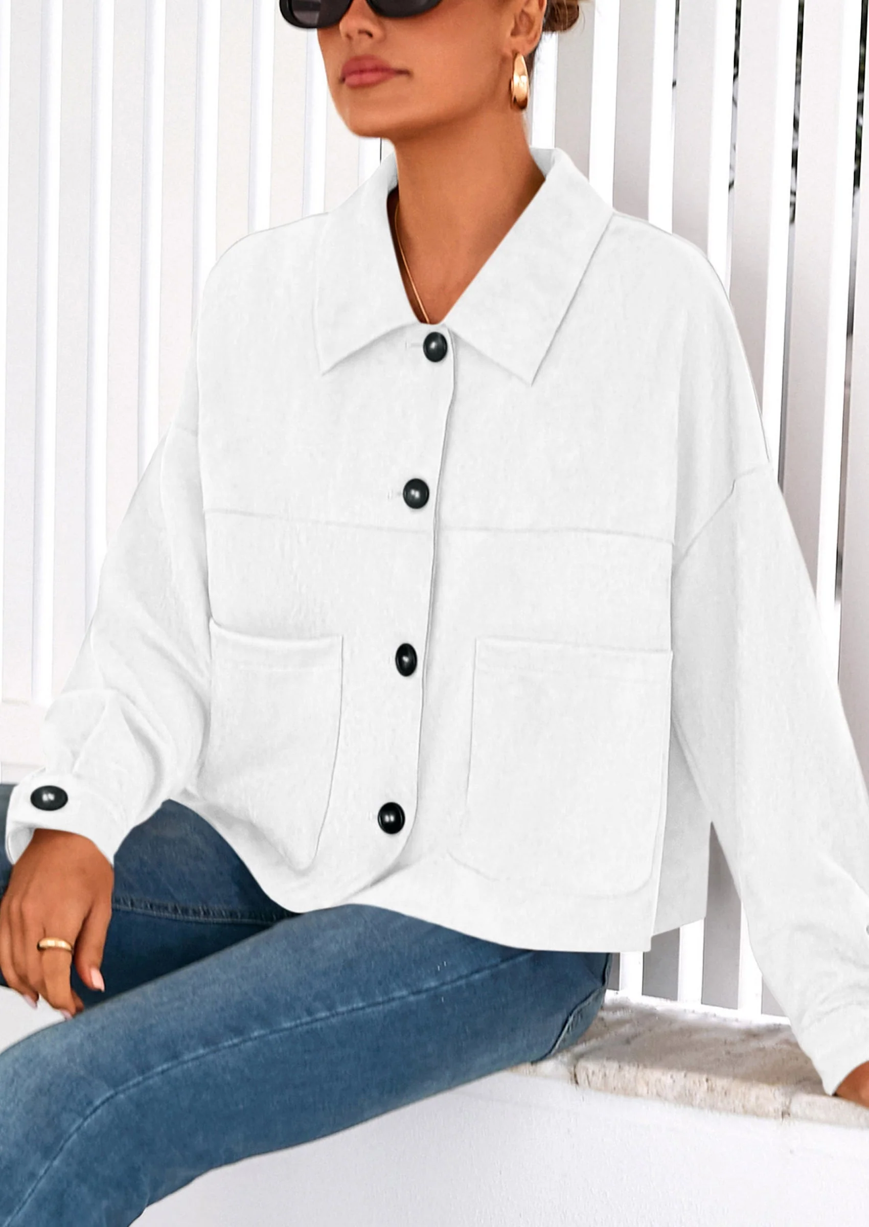 PRETTYGARDEN Women's Faux Suede Cropped Jacket Casual Lightweight Fall Fashion Winter Coats Outerwear Trendy Clothes - Image 11