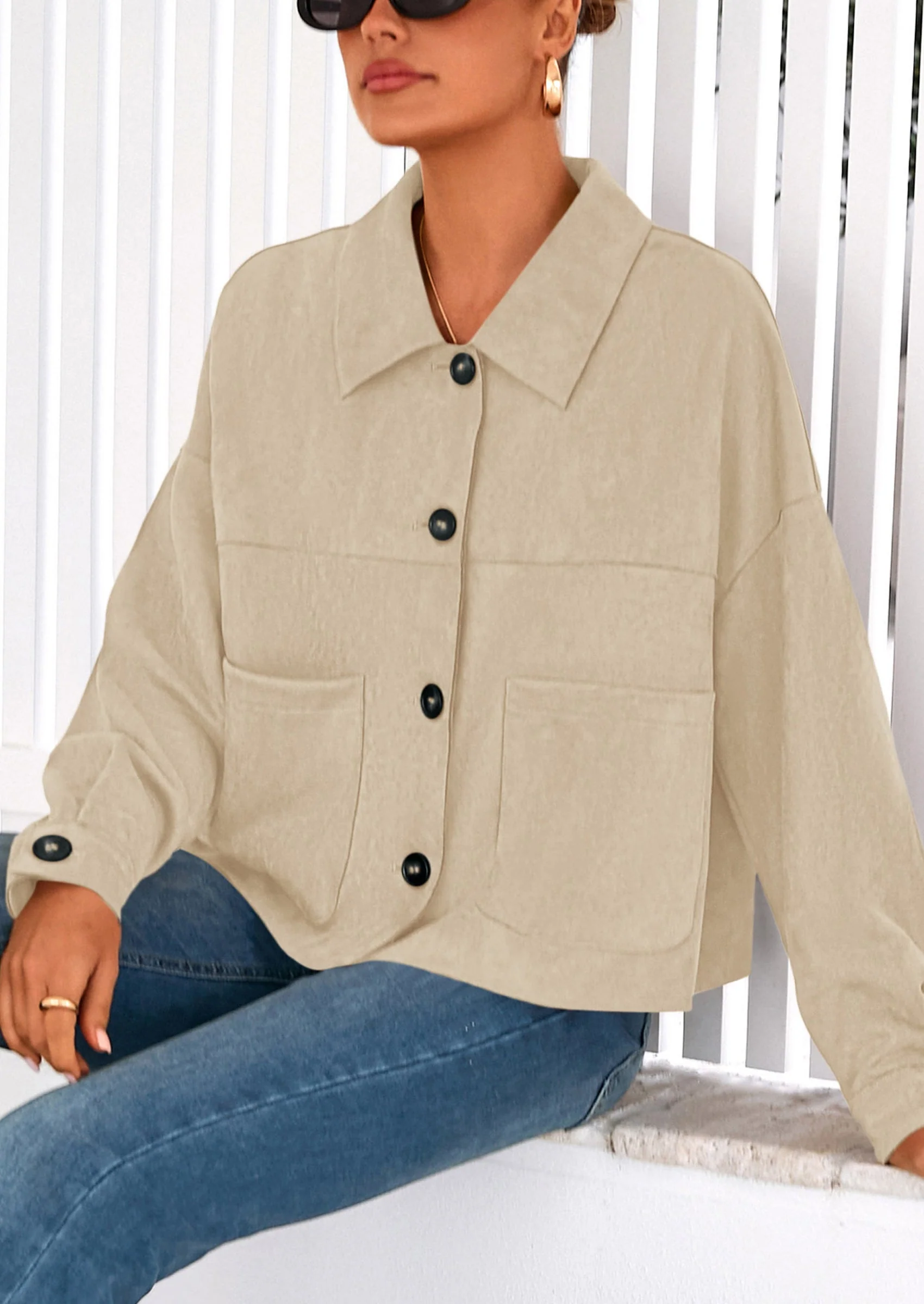 PRETTYGARDEN Women's Faux Suede Cropped Jacket Casual Lightweight Fall Fashion Winter Coats Outerwear Trendy Clothes - Image 18