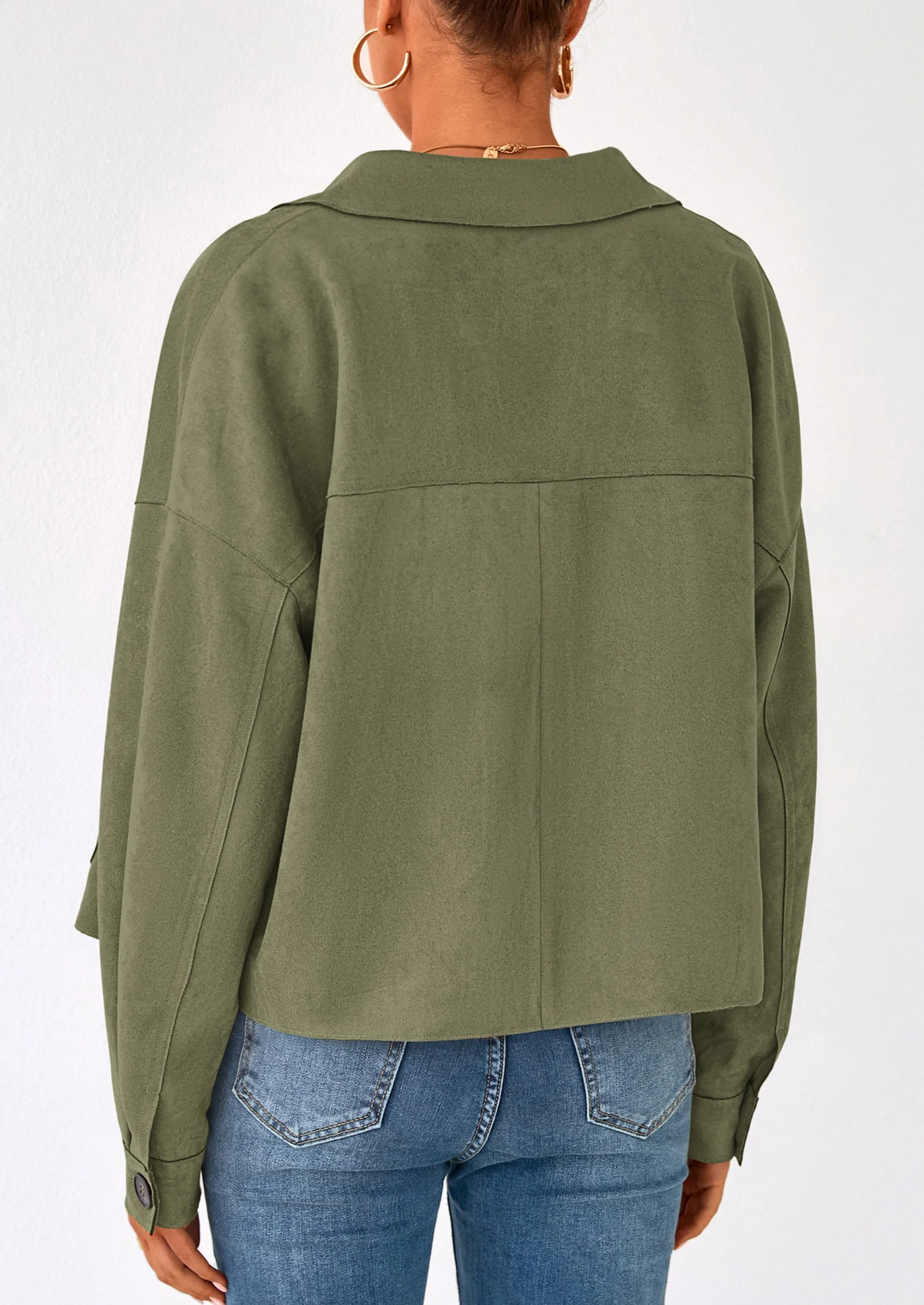 PRETTYGARDEN Women's Faux Suede Cropped Jacket Casual Lightweight Fall Fashion Winter Coats Outerwear Trendy Clothes - Image 44