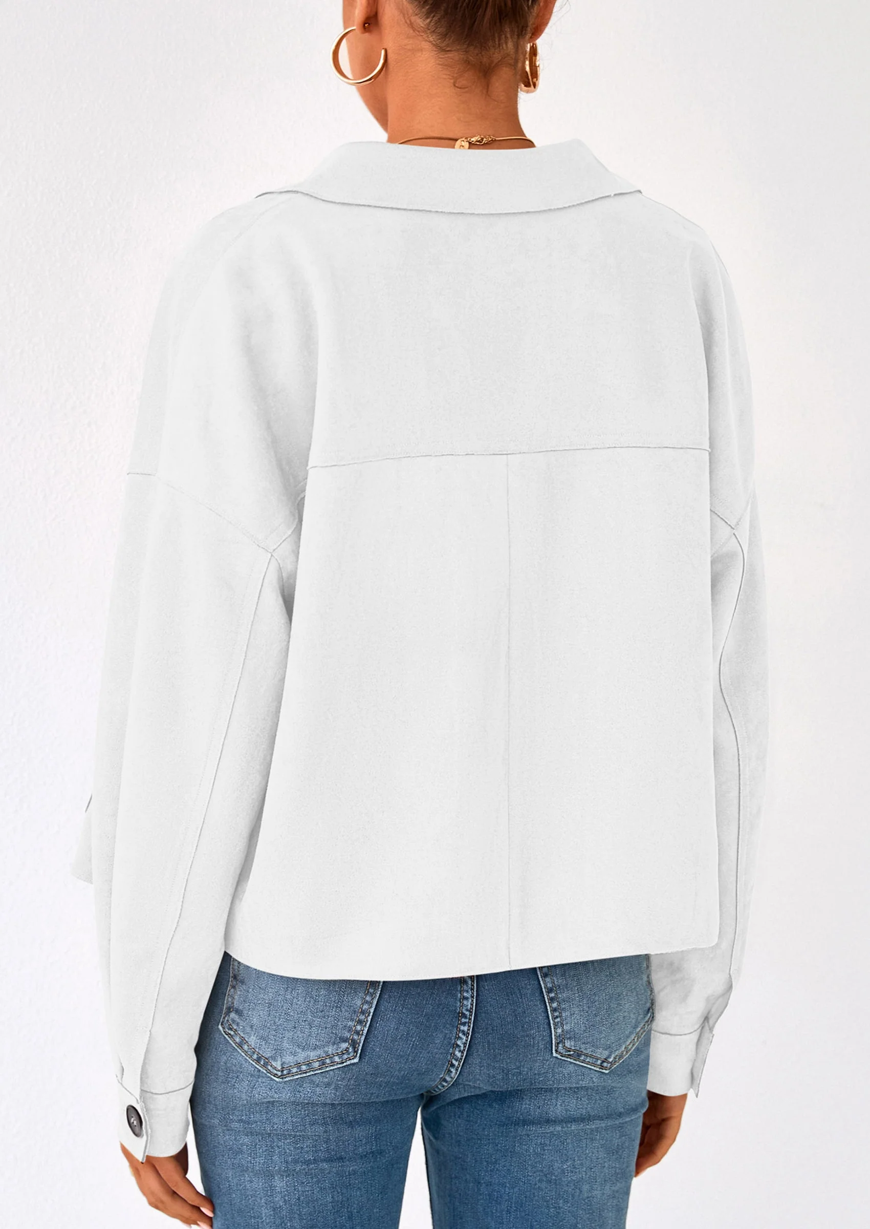 PRETTYGARDEN Women's Faux Suede Cropped Jacket Casual Lightweight Fall Fashion Winter Coats Outerwear Trendy Clothes - Image 9