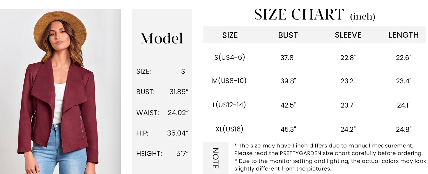 PRETTYGARDEN Women's Faux Suede Jackets Fashion Fall Clothes Long Sleeve Open Front Cropped Coat Outwear - Image 8