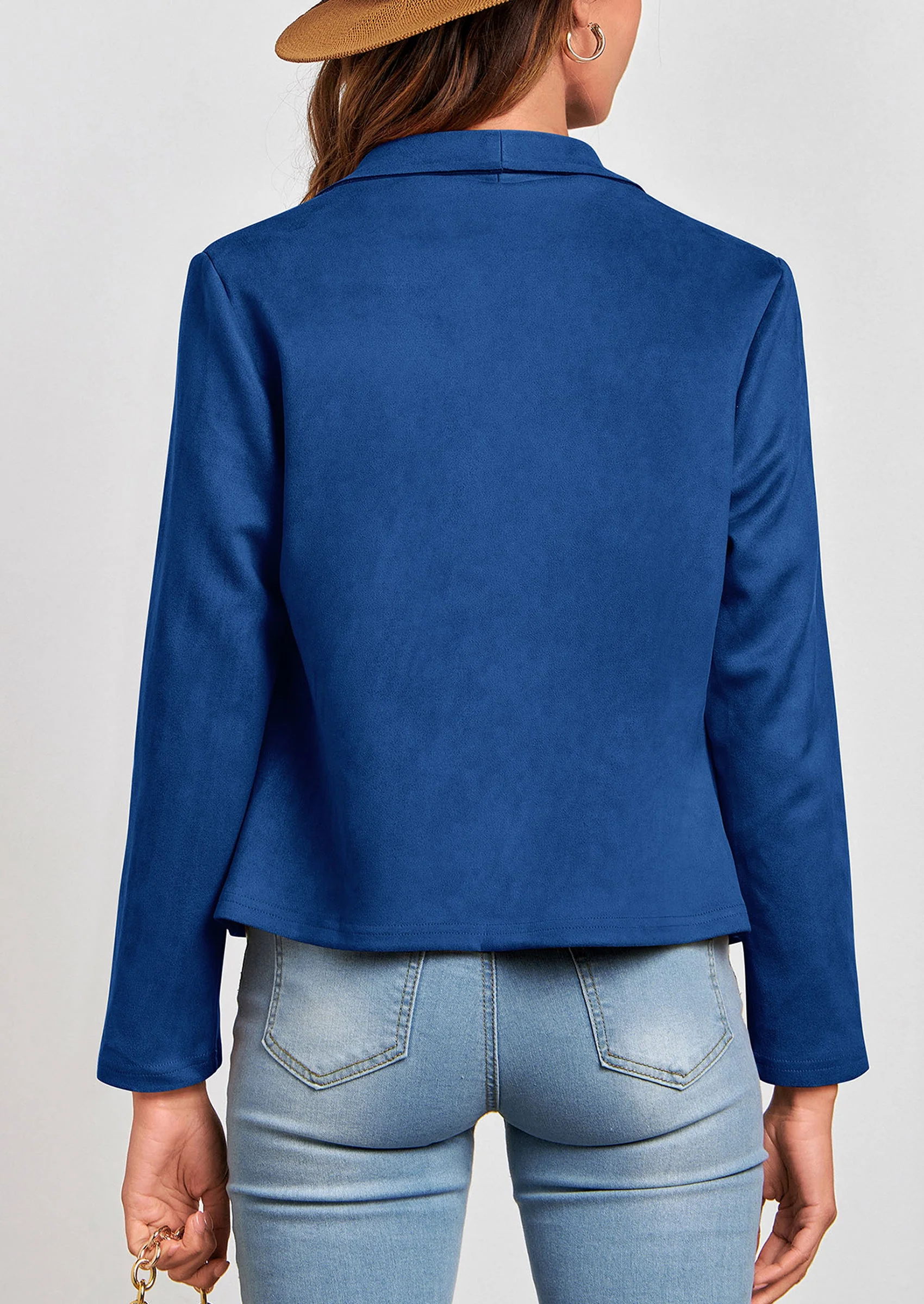 PRETTYGARDEN Women's Faux Suede Jackets Fashion Fall Clothes Long Sleeve Open Front Cropped Coat Outwear - Image 80