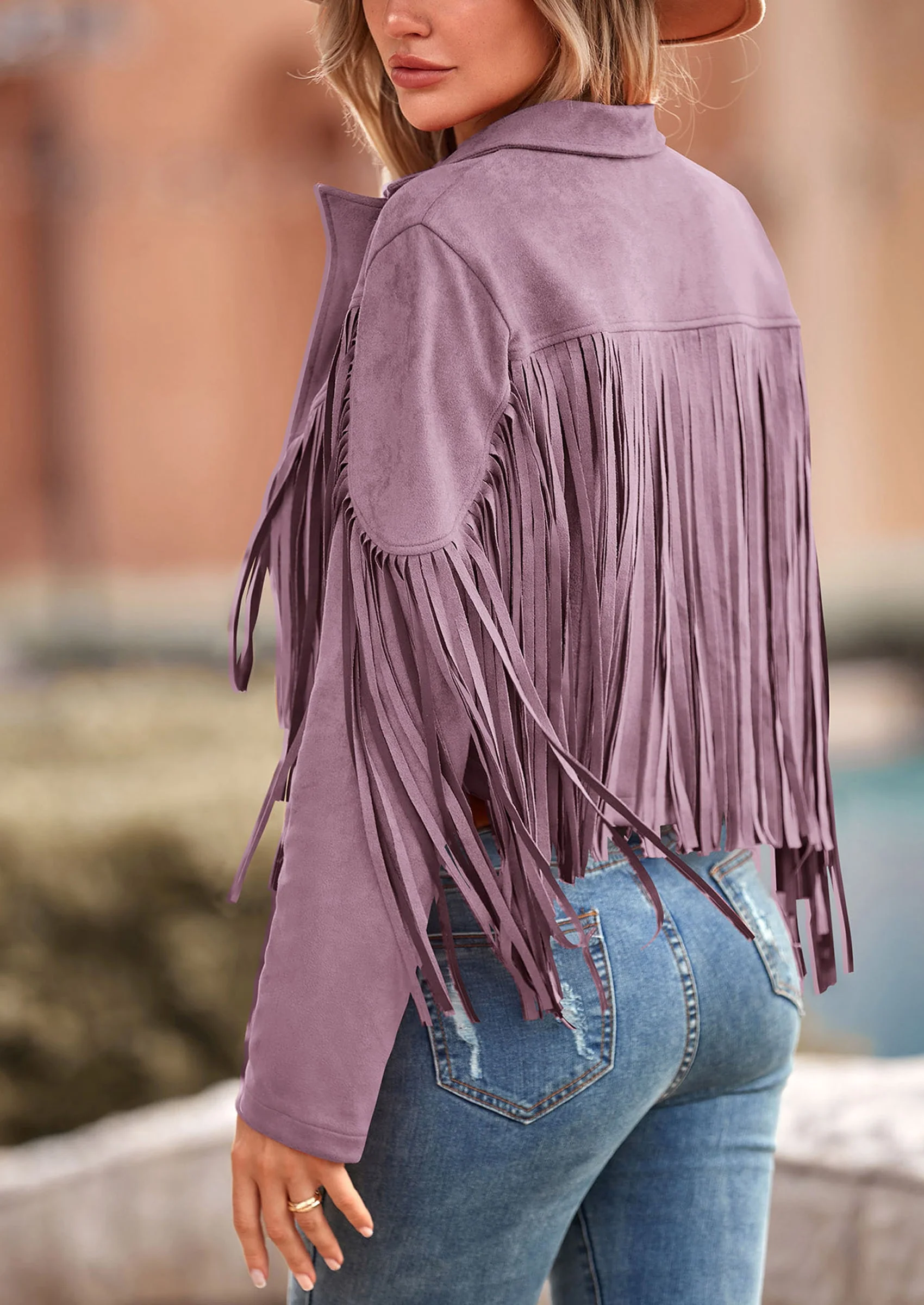 PRETTYGARDEN Women's Fringe Faux Suede Leather Jackets Fashion Tassel Motorcycle Cropped Coats - Image 111