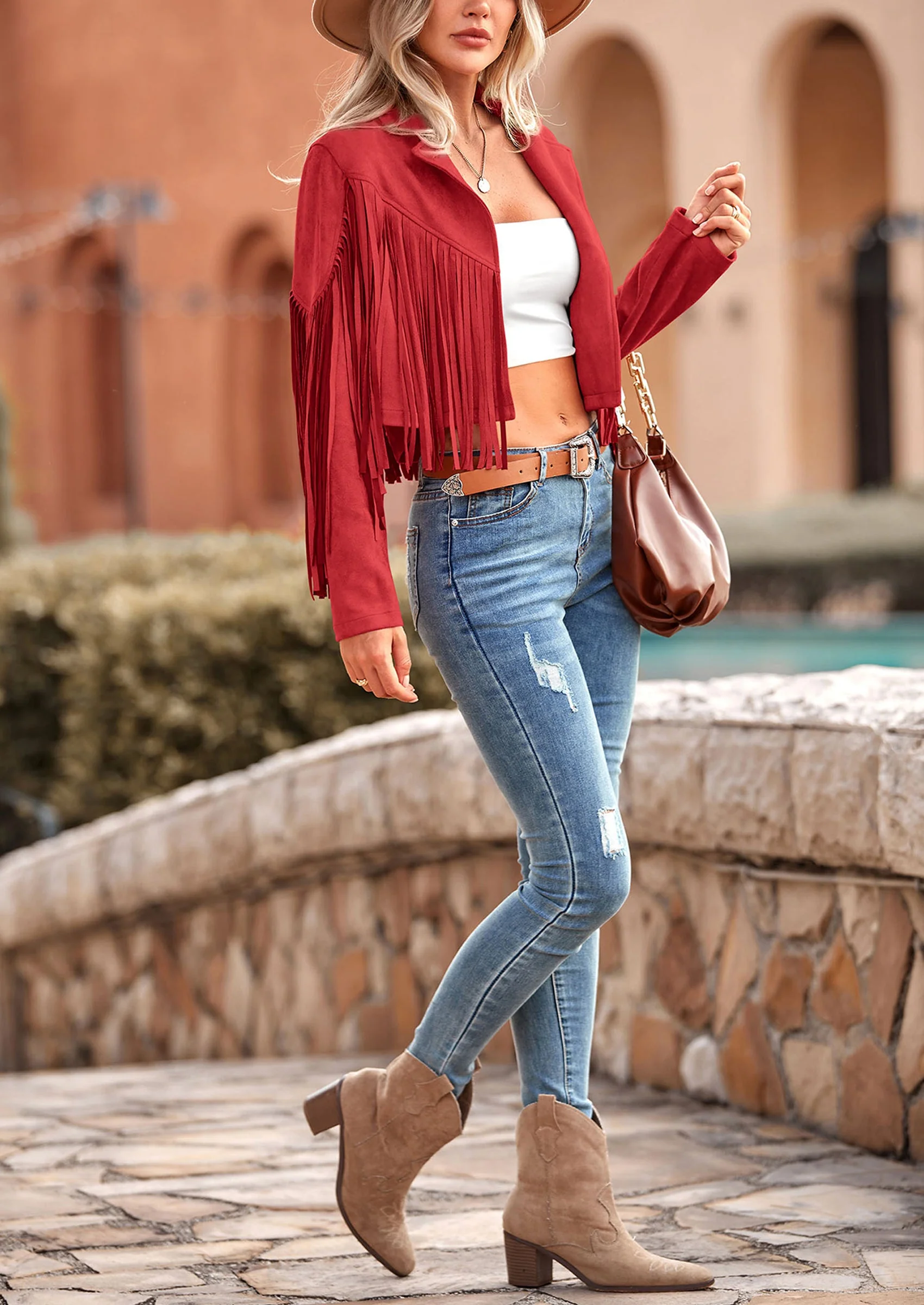 PRETTYGARDEN Women's Fringe Faux Suede Leather Jackets Fashion Tassel Motorcycle Cropped Coats - Image 125