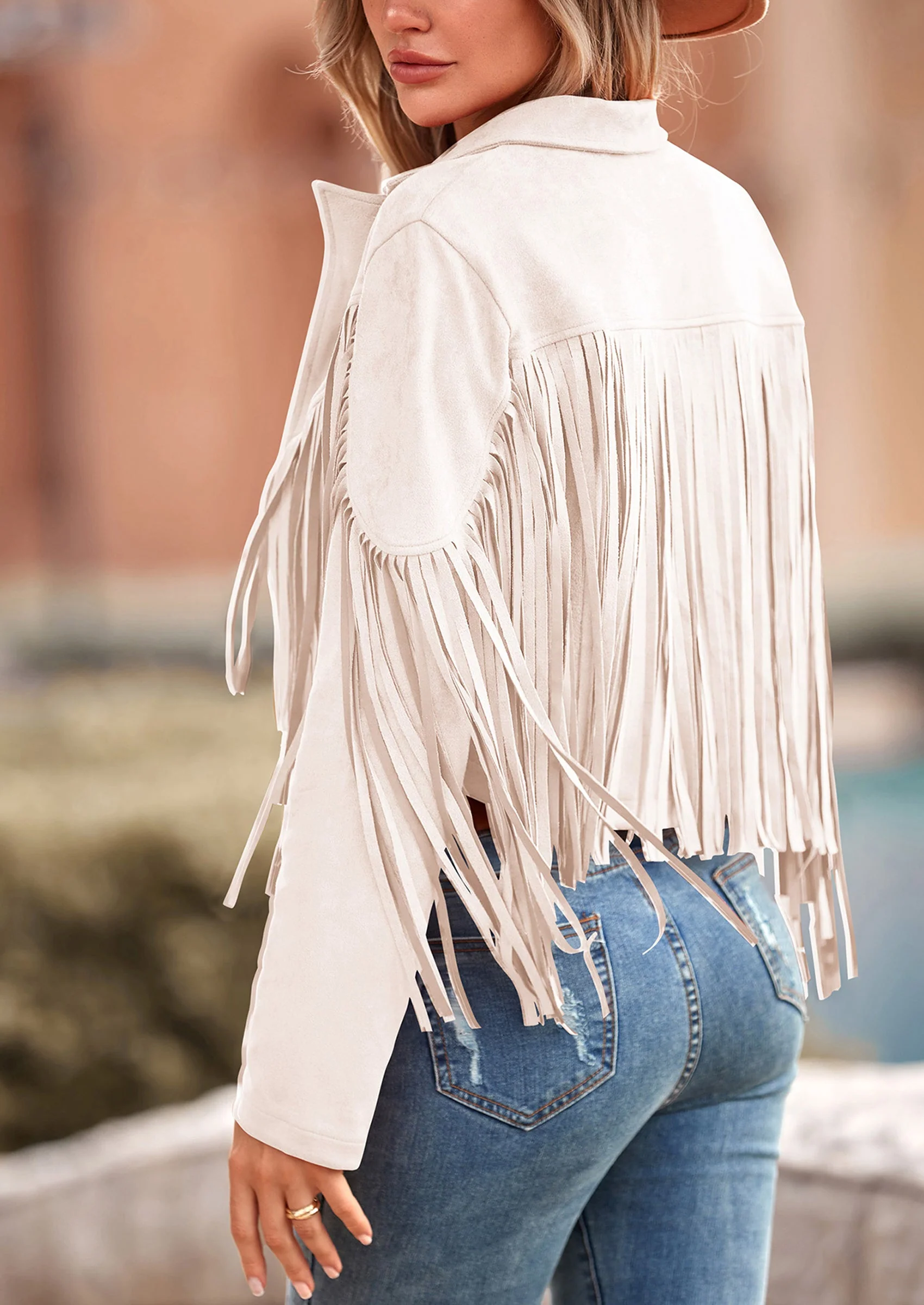 PRETTYGARDEN Women's Fringe Faux Suede Leather Jackets Fashion Tassel Motorcycle Cropped Coats - Image 21