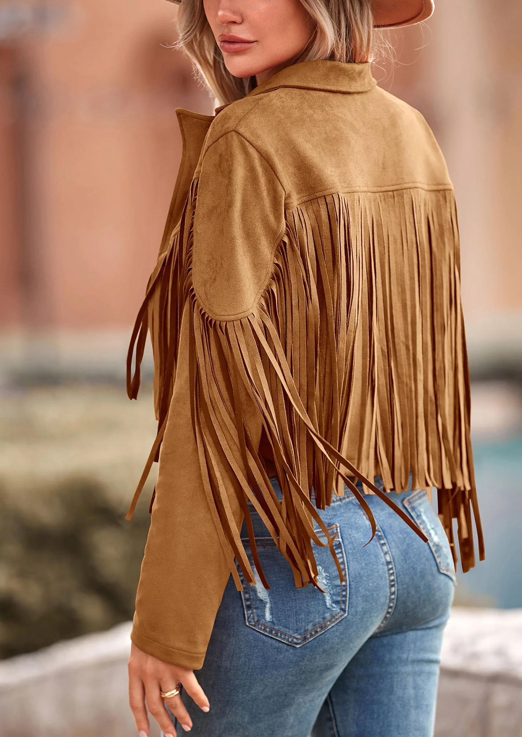 PRETTYGARDEN Women's Fringe Faux Suede Leather Jackets Fashion Tassel Motorcycle Cropped Coats - Image 39