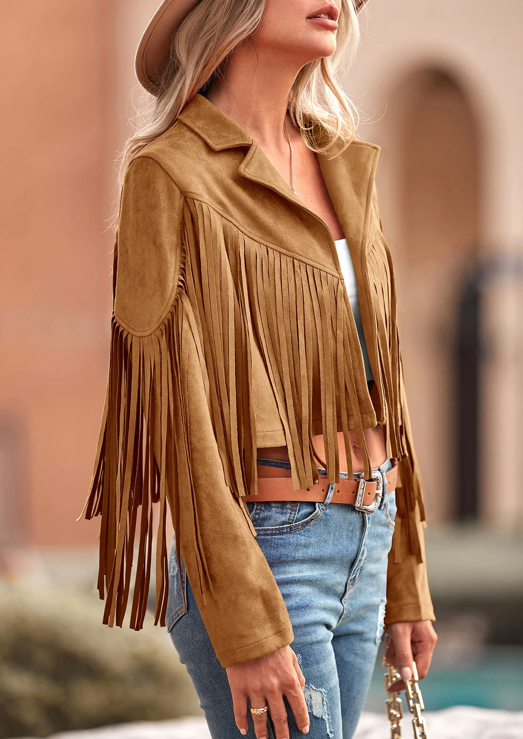 PRETTYGARDEN Women's Fringe Faux Suede Leather Jackets Fashion Tassel Motorcycle Cropped Coats - Image 46