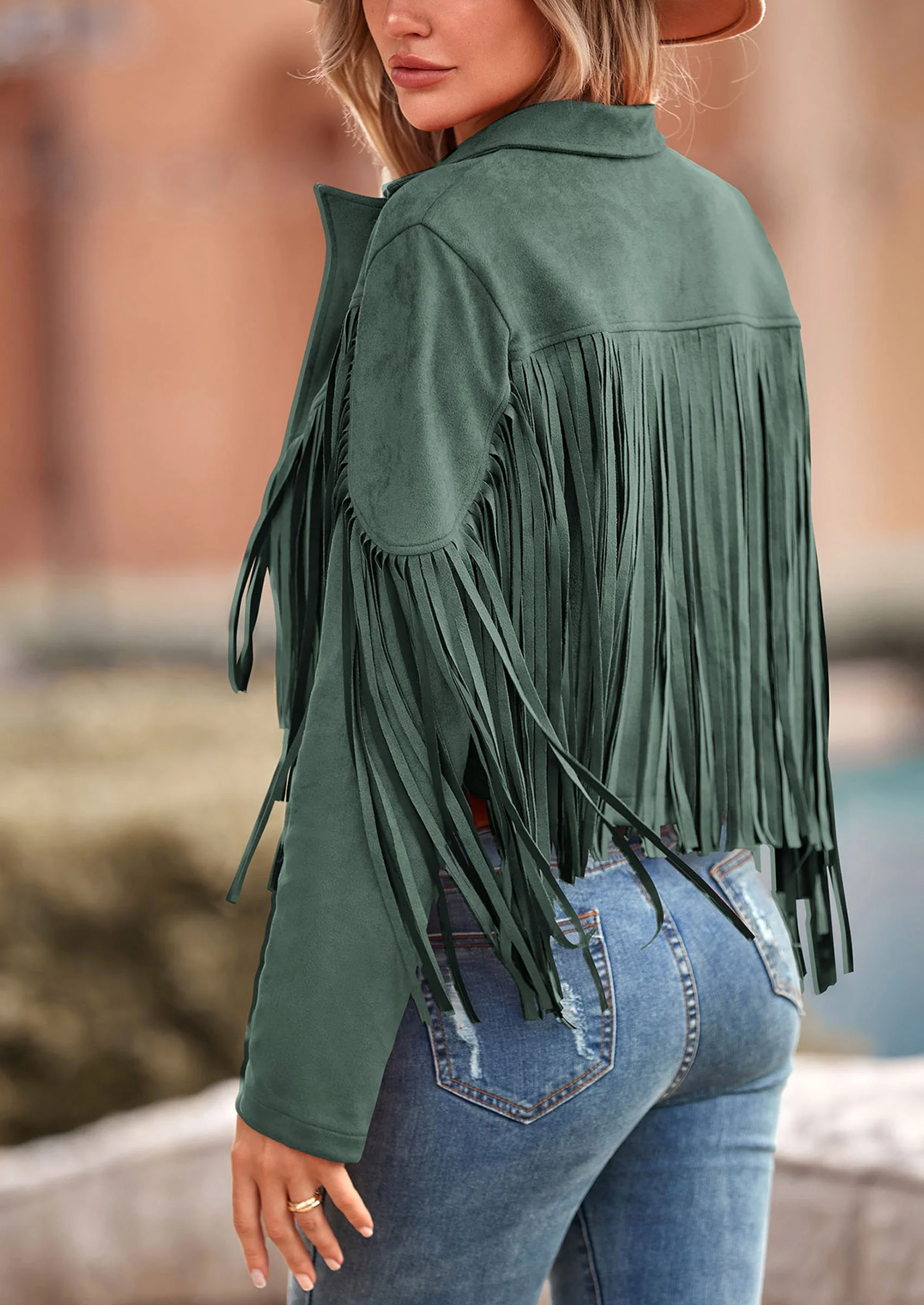 PRETTYGARDEN Women's Fringe Faux Suede Leather Jackets Fashion Tassel Motorcycle Cropped Coats - Image 75