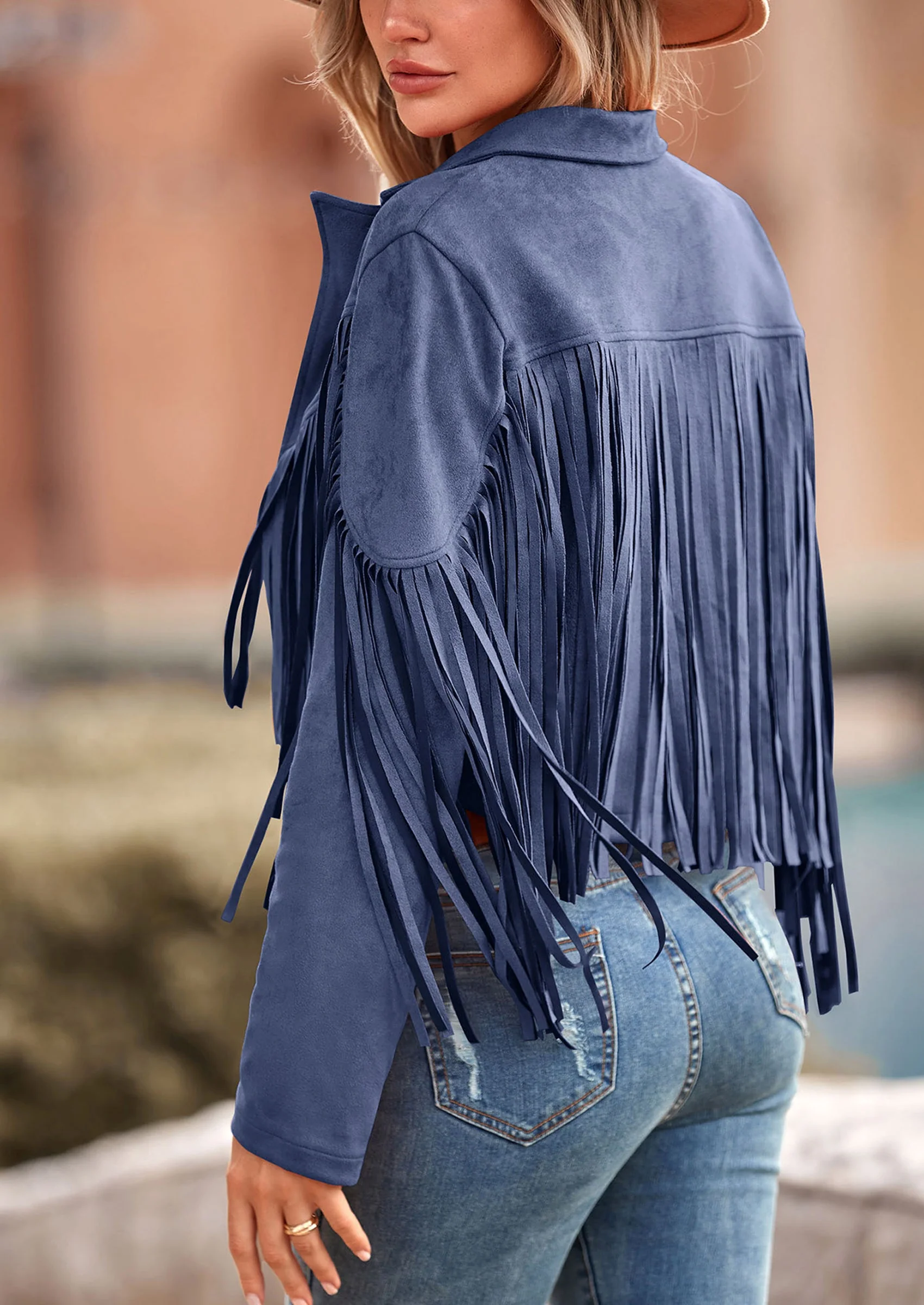 PRETTYGARDEN Women's Fringe Faux Suede Leather Jackets Fashion Tassel Motorcycle Cropped Coats - Image 84