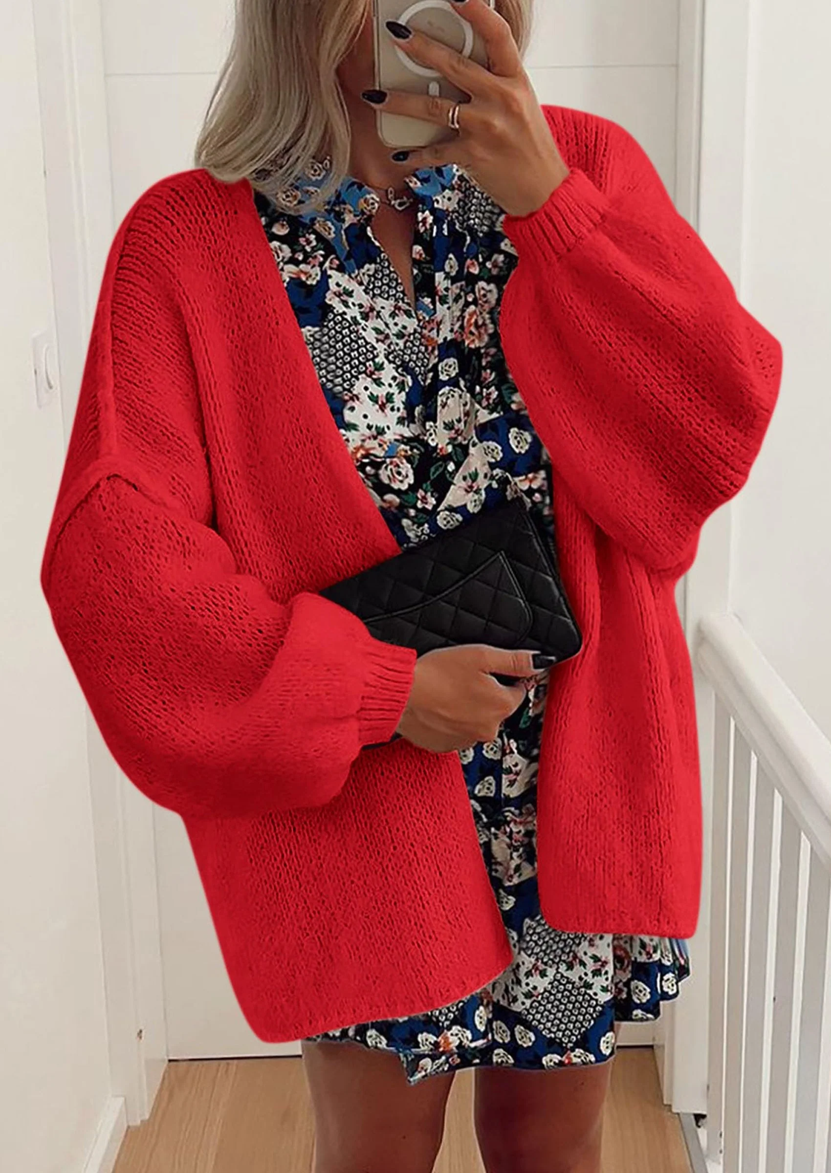 PRETTYGARDEN Womens Oversized Cardigan Sweaters Fall Long Lantern Sleeve Knit Open Front Lightweight Sweater - Image 104