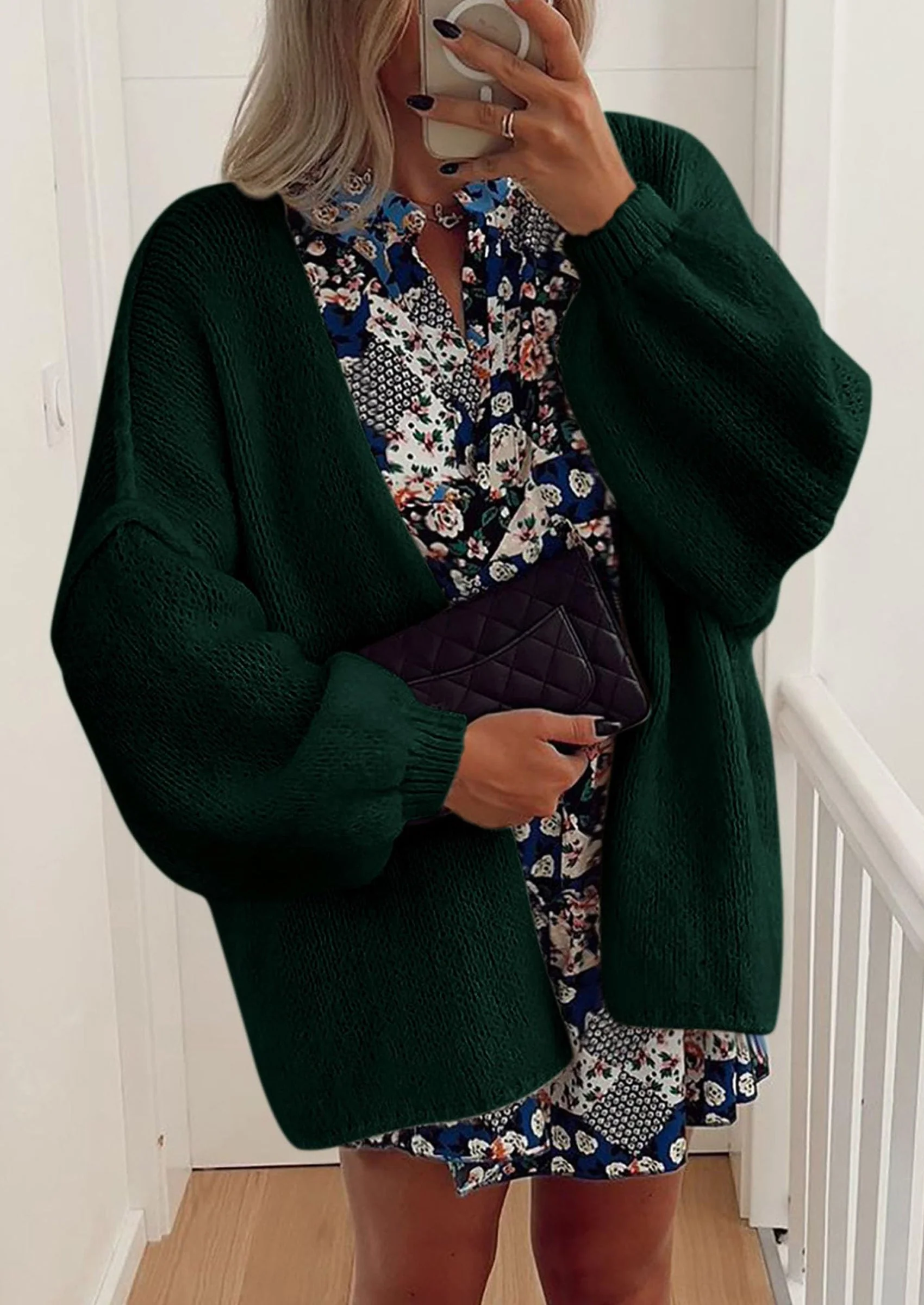 PRETTYGARDEN Womens Oversized Cardigan Sweaters Fall Long Lantern Sleeve Knit Open Front Lightweight Sweater - Image 110