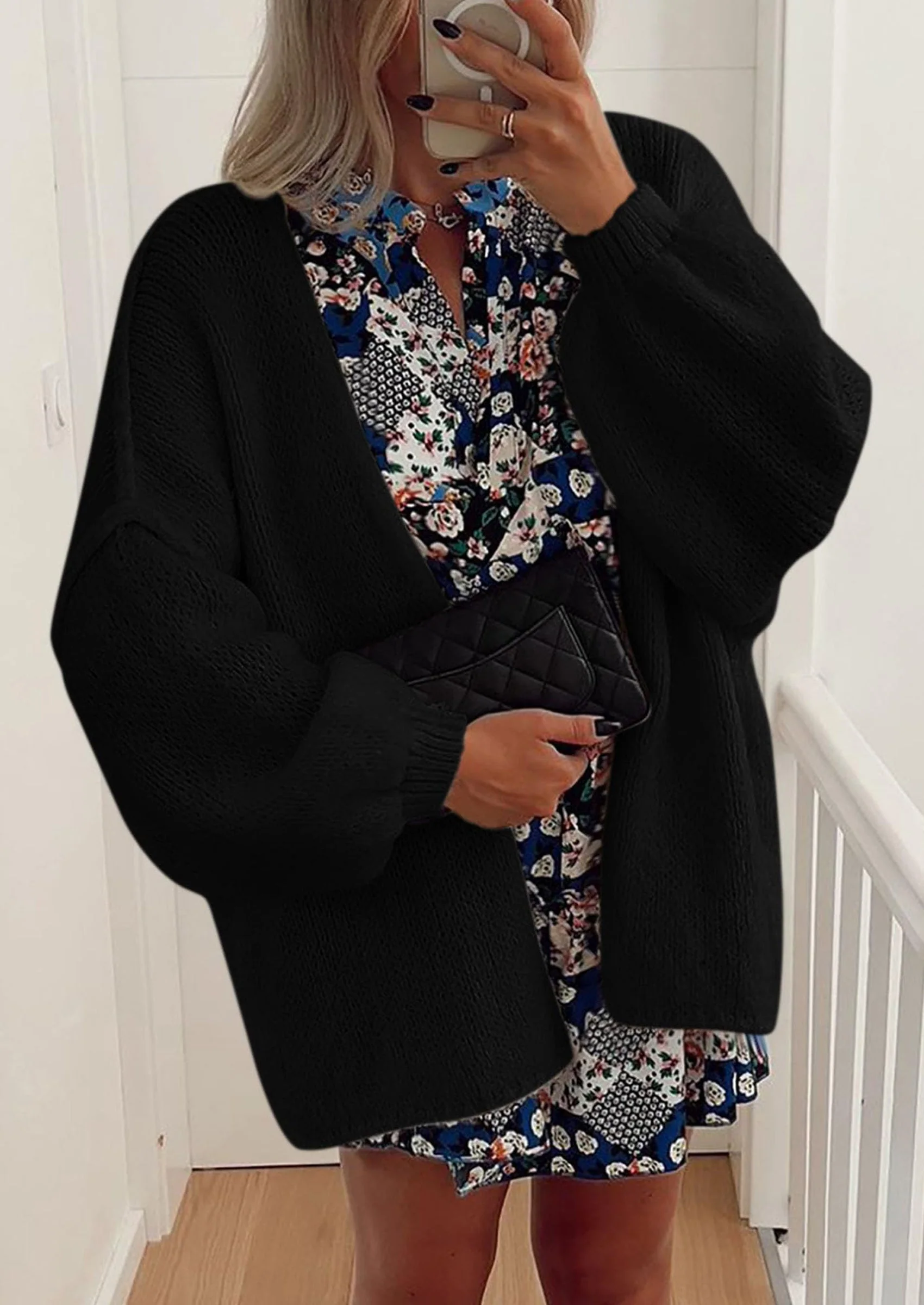 PRETTYGARDEN Womens Oversized Cardigan Sweaters Fall Long Lantern Sleeve Knit Open Front Lightweight Sweater - Image 22