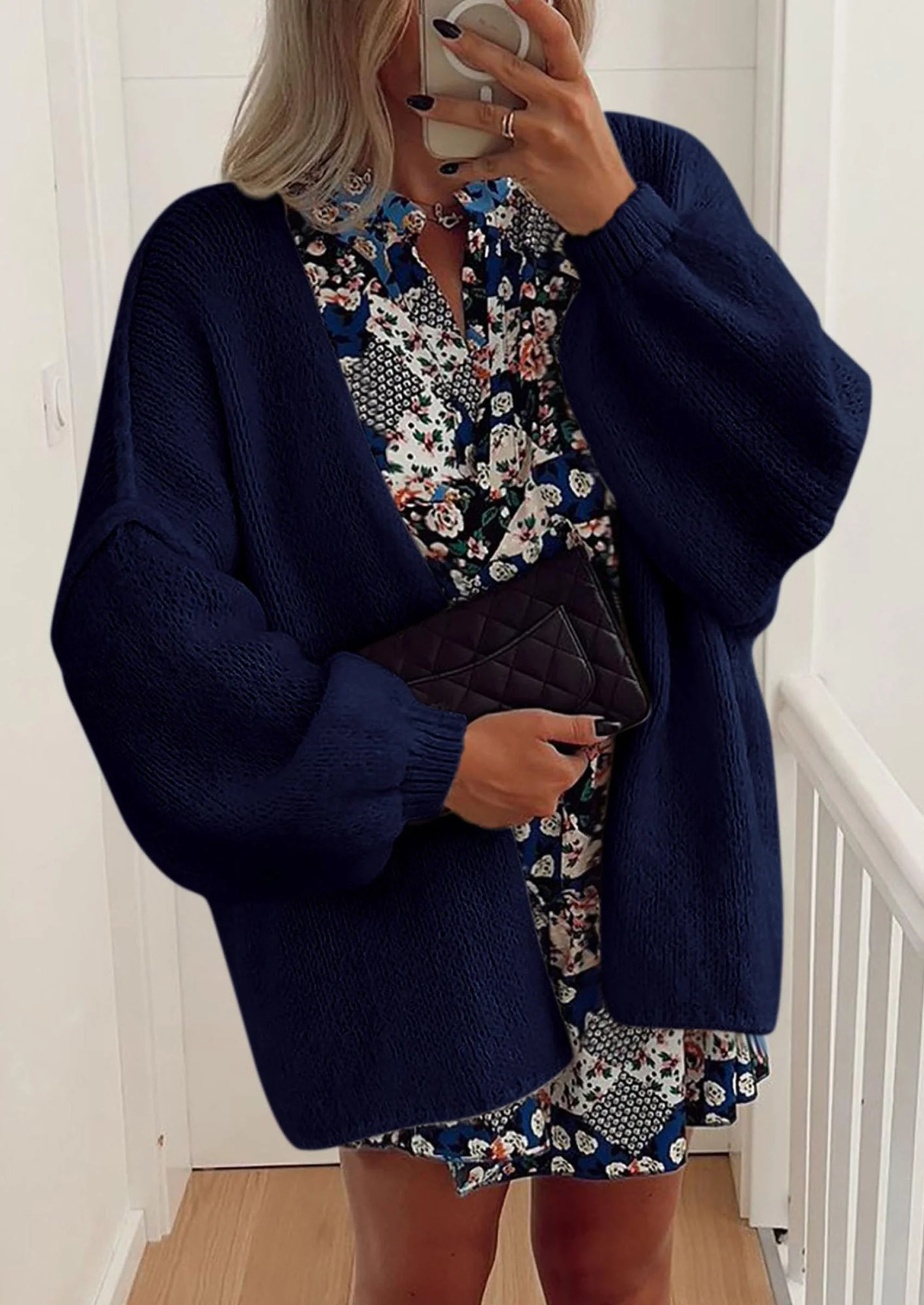 PRETTYGARDEN Womens Oversized Cardigan Sweaters Fall Long Lantern Sleeve Knit Open Front Lightweight Sweater - Image 94