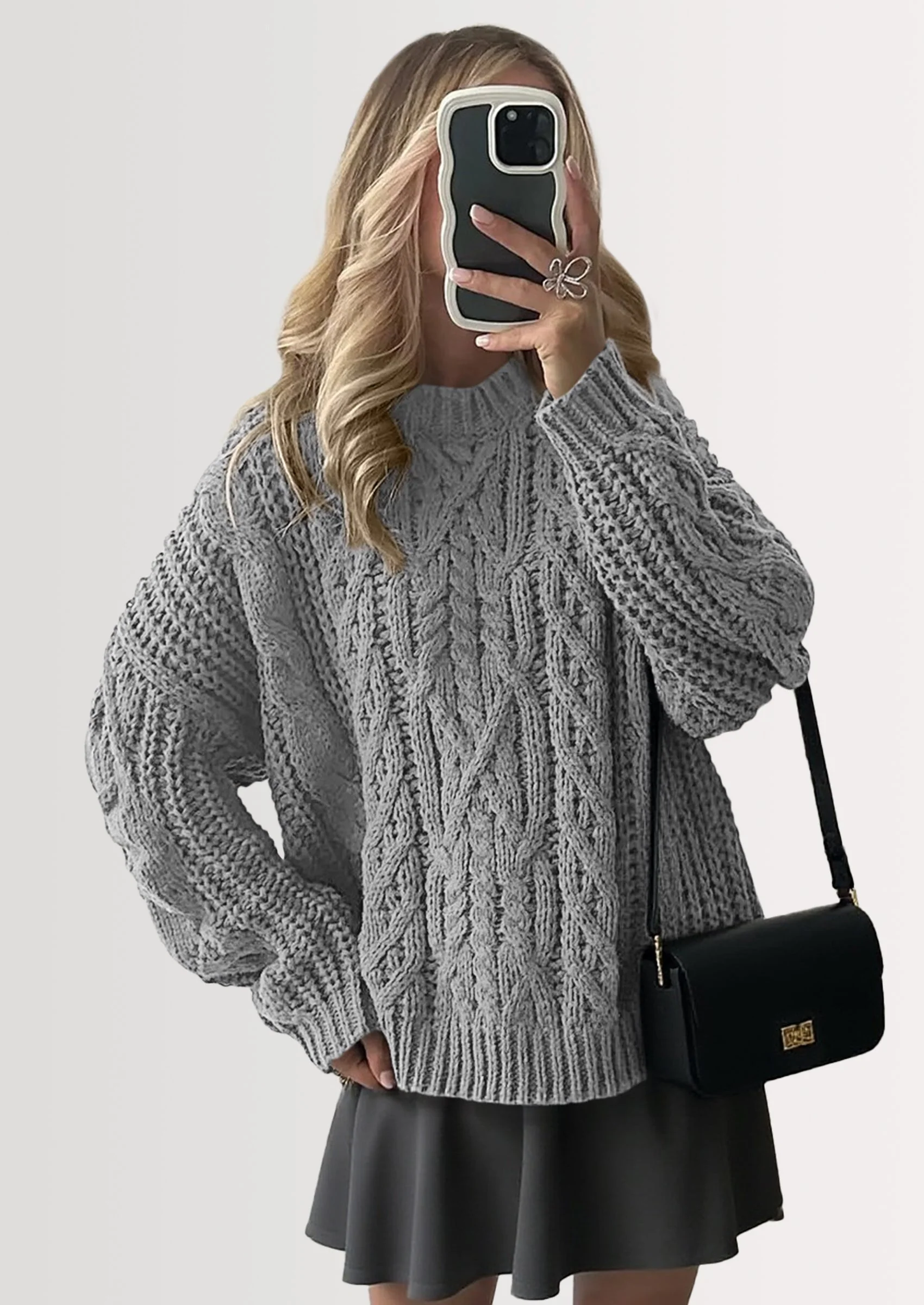 PRETTYGARDEN Women's Oversized Fall Sweaters Casual Long Sleeve Crewneck Chunky Cable Knit Pullover Tops Winter Clothes - Image 30