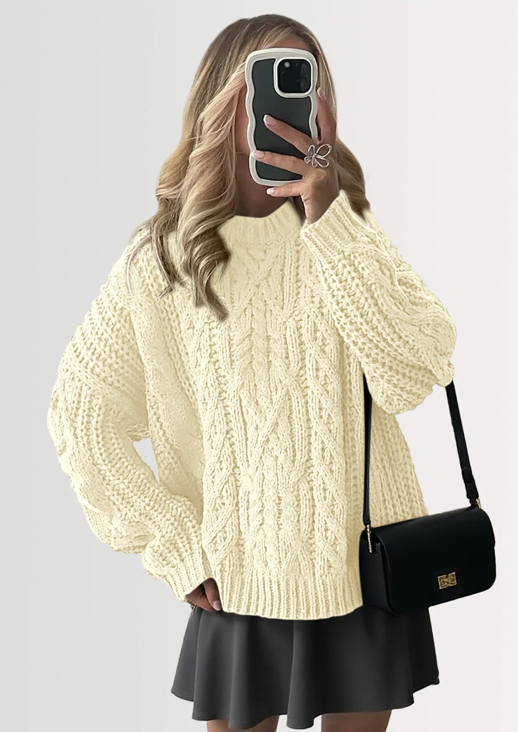 PRETTYGARDEN Women's Oversized Fall Sweaters Casual Long Sleeve Crewneck Chunky Cable Knit Pullover Tops Winter Clothes - Image 37