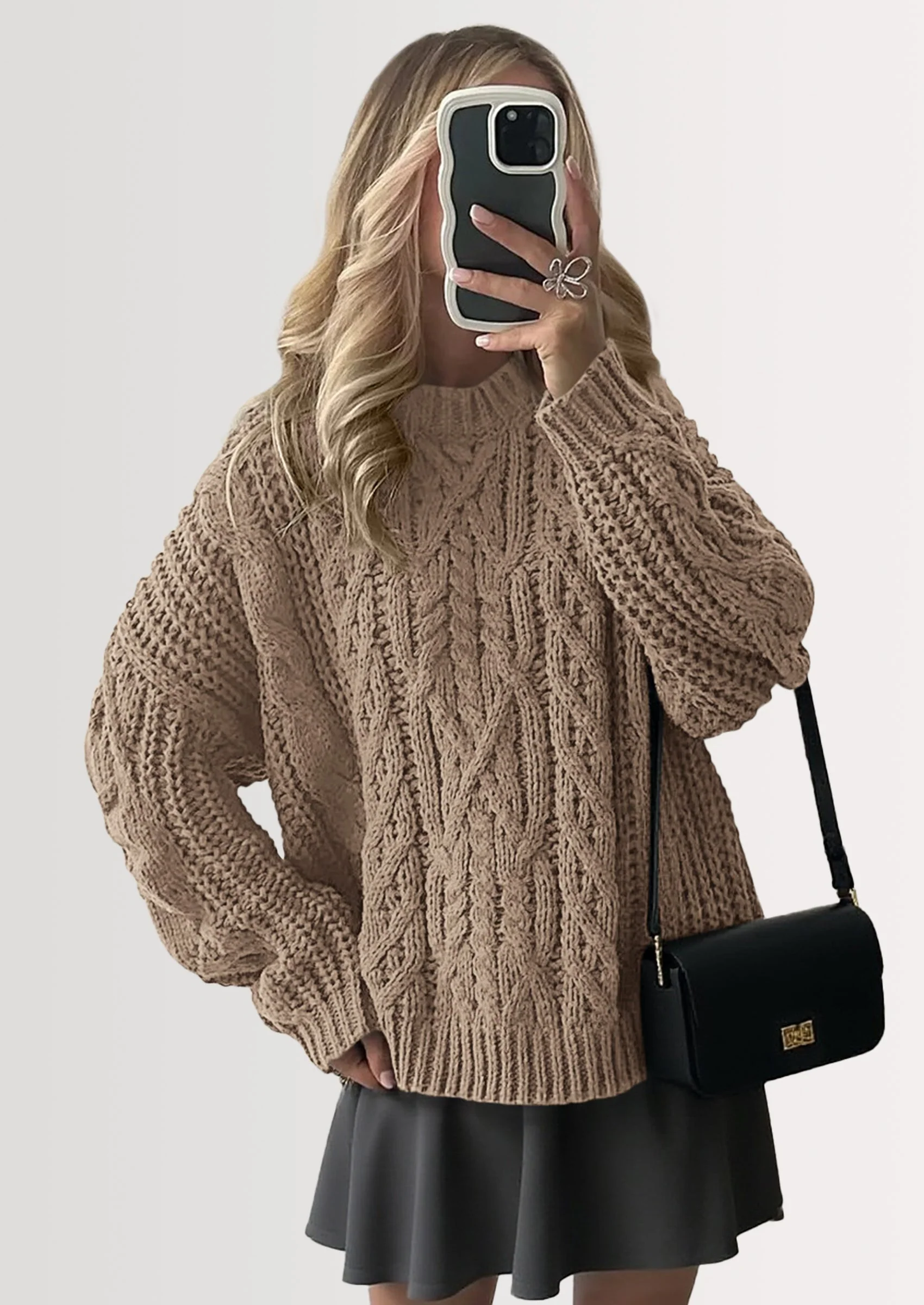 PRETTYGARDEN Women's Oversized Fall Sweaters Casual Long Sleeve Crewneck Chunky Cable Knit Pullover Tops Winter Clothes - Image 51