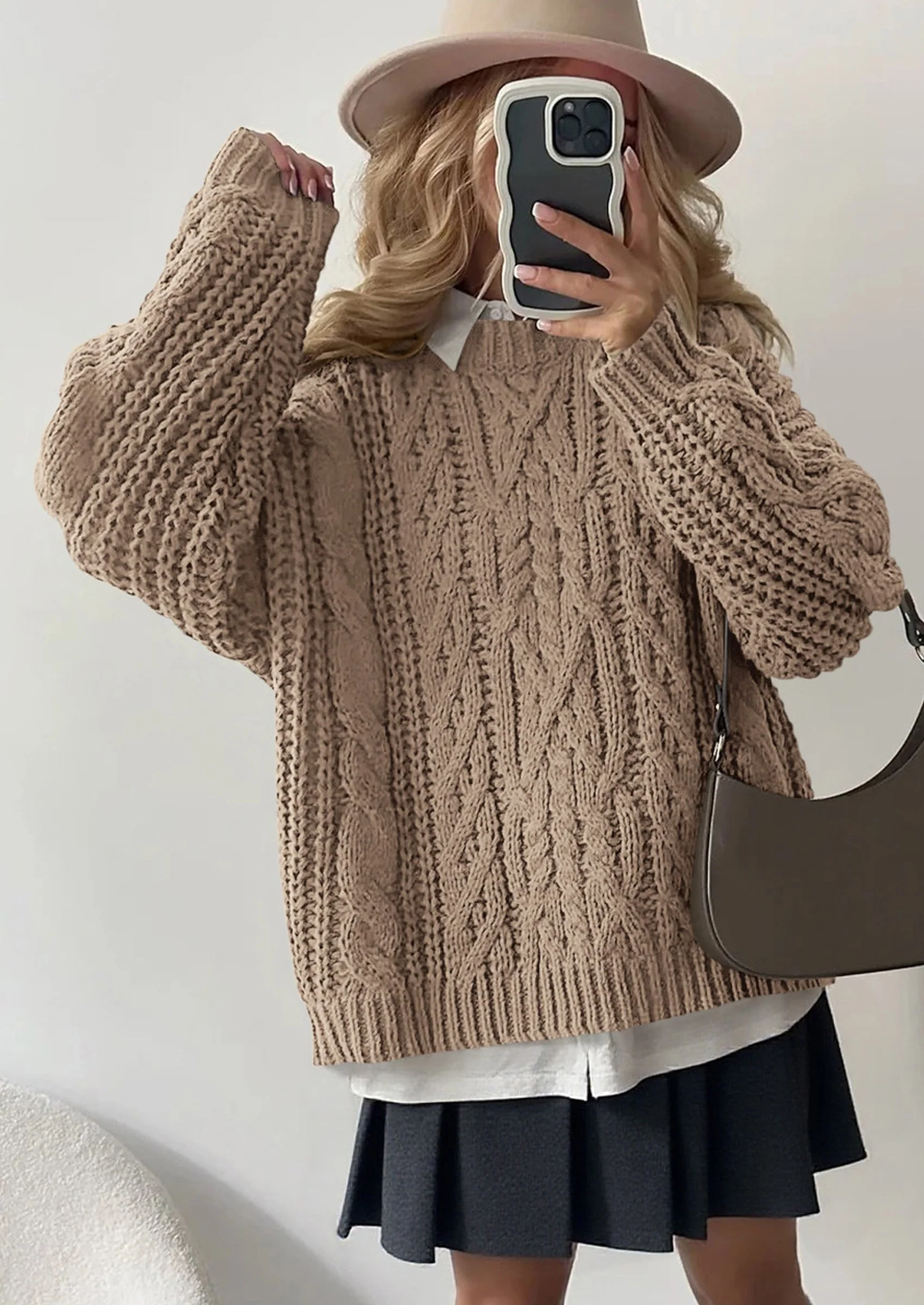PRETTYGARDEN Women's Oversized Fall Sweaters Casual Long Sleeve Crewneck Chunky Cable Knit Pullover Tops Winter Clothes - Image 55