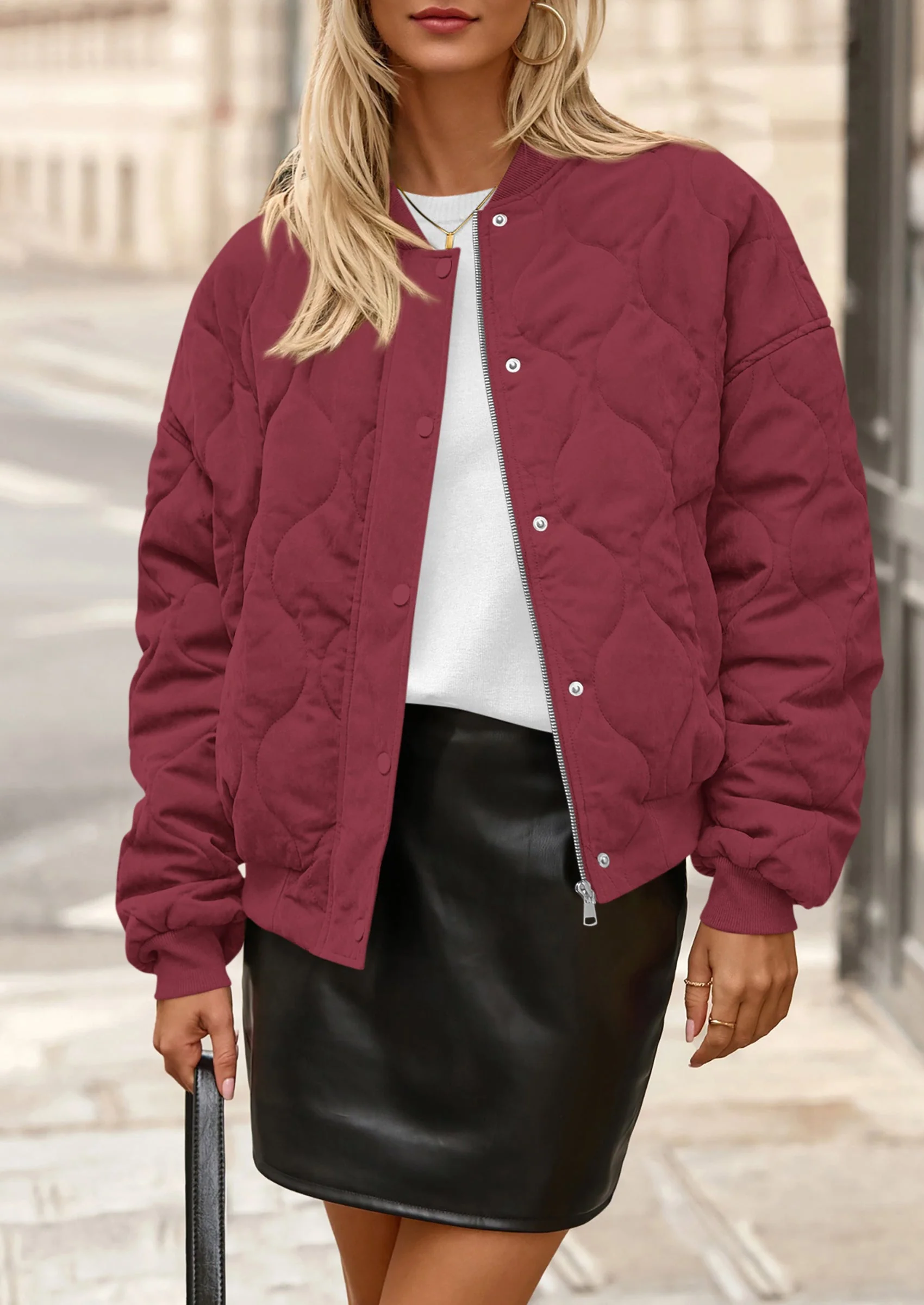 PRETTYGARDEN Women's Quilted Bomber Jacket Fall Fashion Lightweight Cropped Zip up Outerwear Winter Puffer Coats Pockets - Image 29