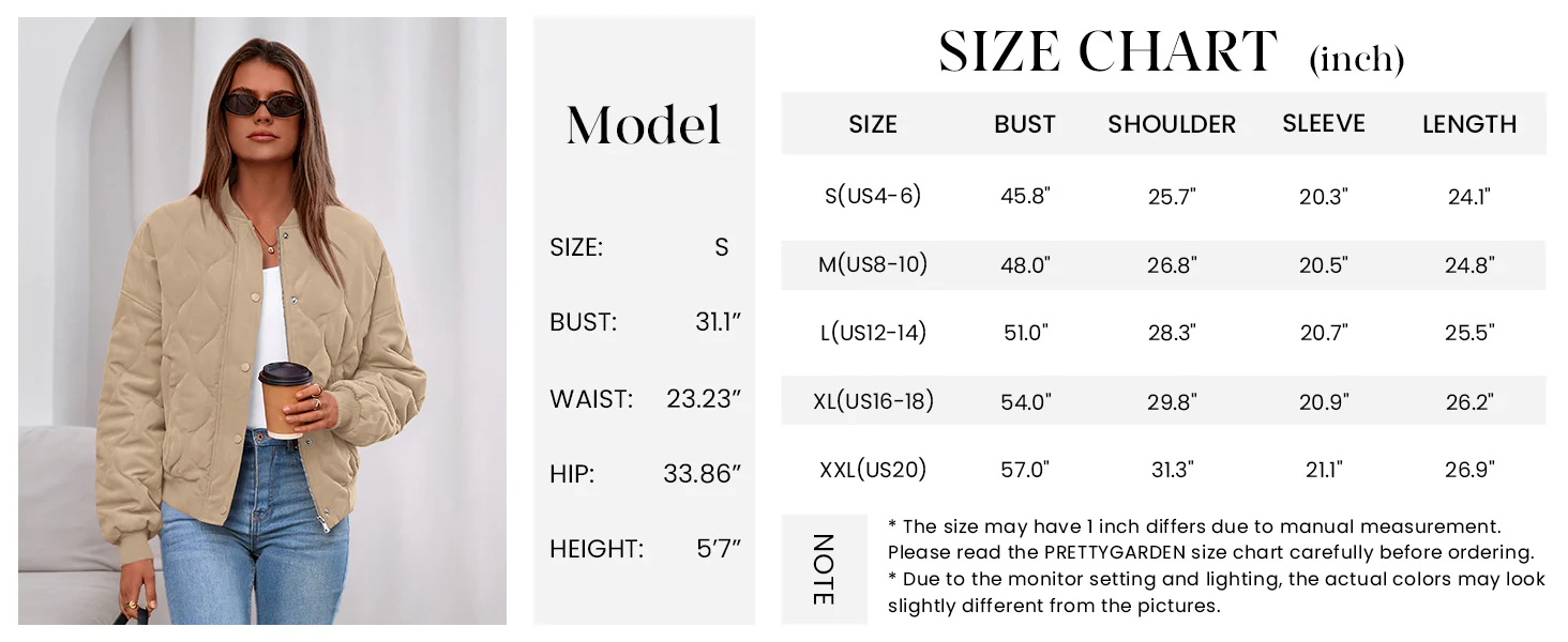 PRETTYGARDEN Women's Quilted Bomber Jacket Fall Fashion Lightweight Cropped Zip up Outerwear Winter Puffer Coats Pockets - Image 5