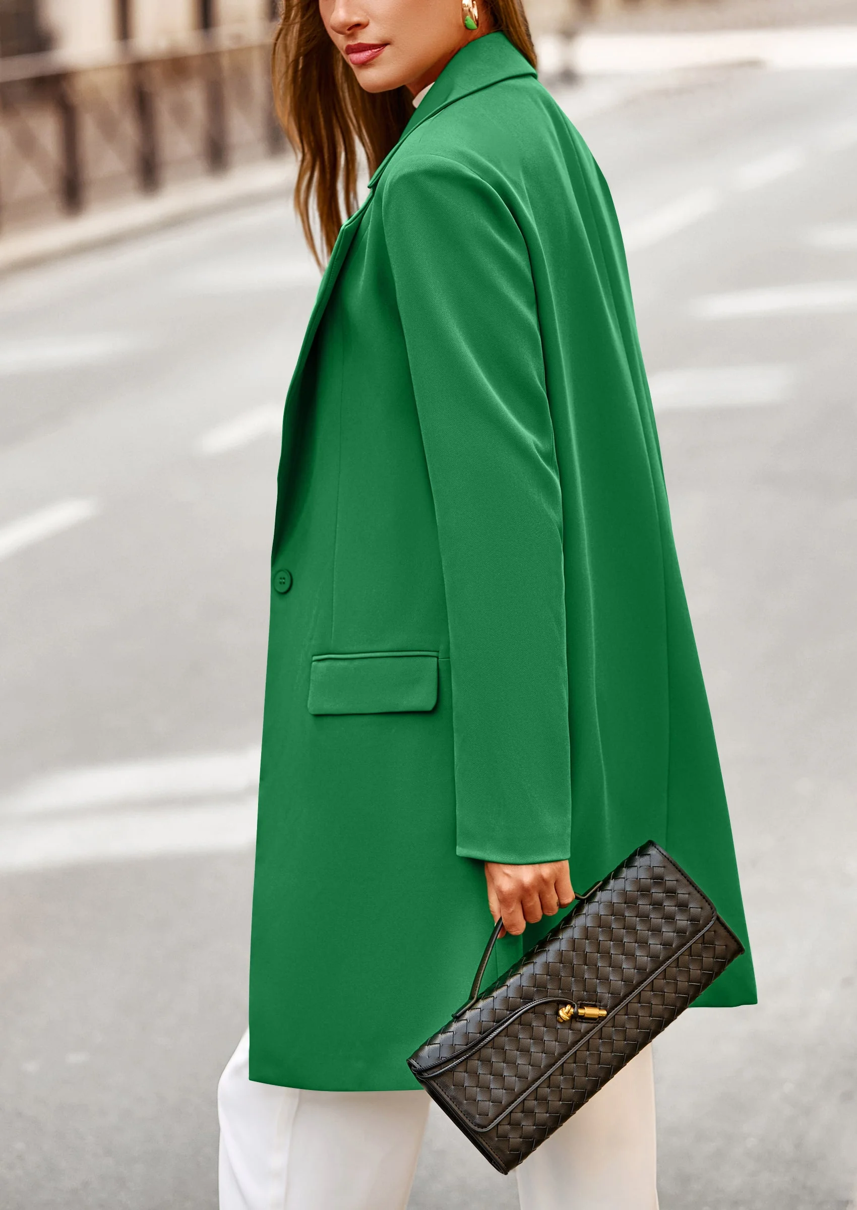 PRETTYGARDEN Women's Spring Fall Long Blazer Jackets Long Sleeve Lapel Pockets Loose Fit Work Casual Blazers Outerwear - Image 39