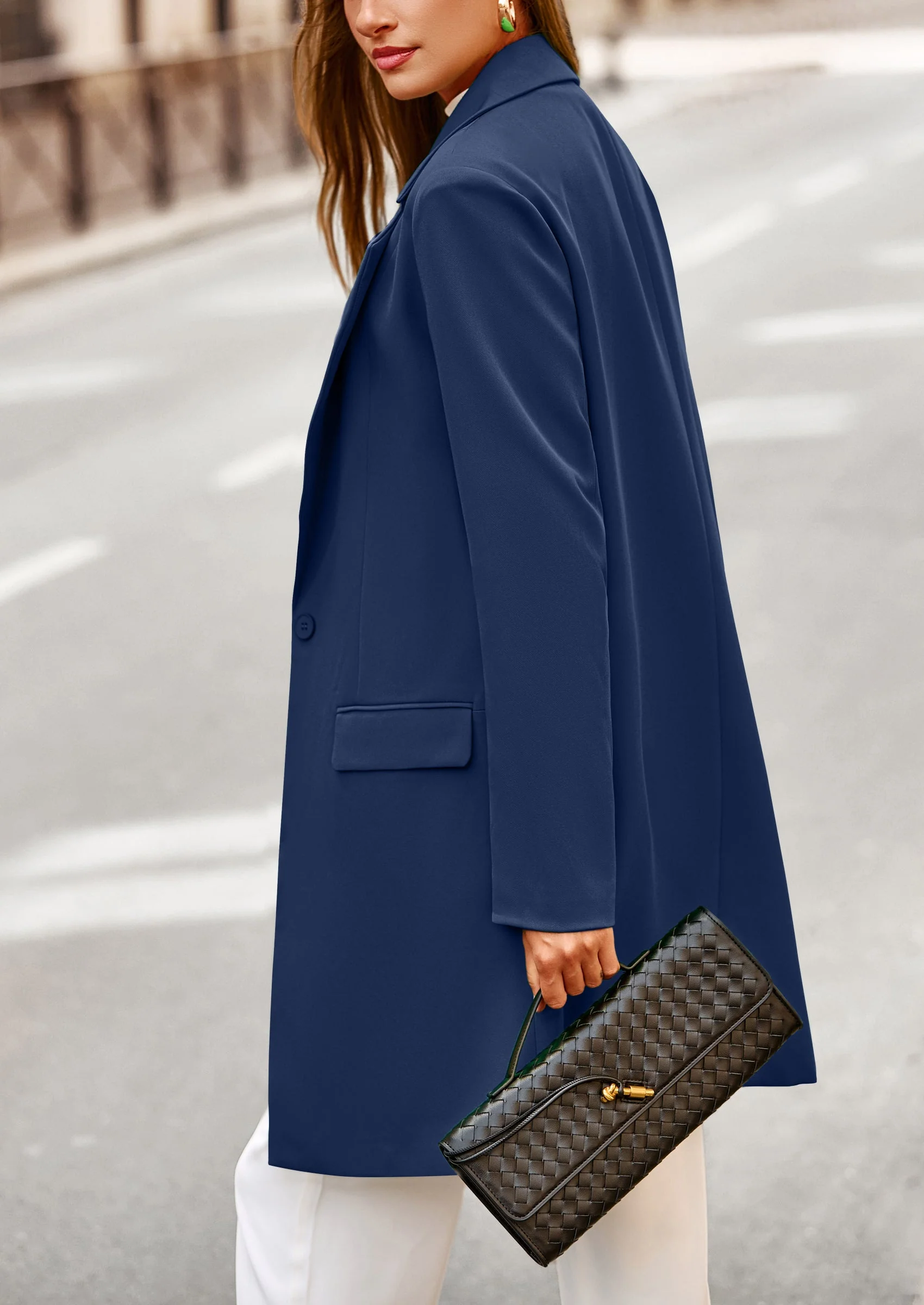 PRETTYGARDEN Women's Spring Fall Long Blazer Jackets Long Sleeve Lapel Pockets Loose Fit Work Casual Blazers Outerwear - Image 51