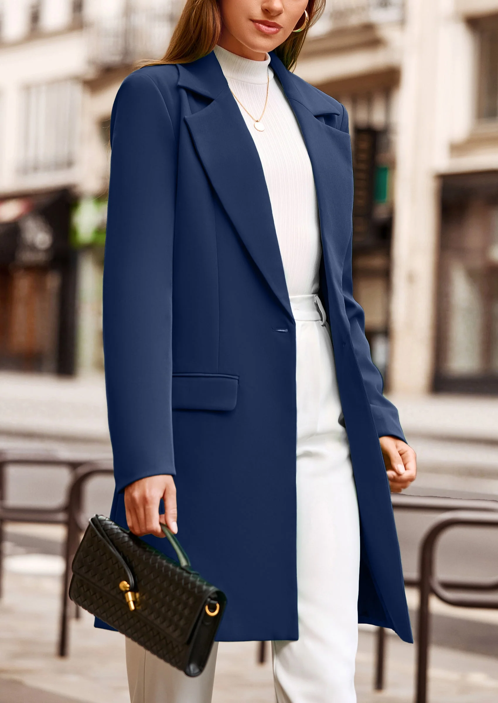 PRETTYGARDEN Women's Spring Fall Long Blazer Jackets Long Sleeve Lapel Pockets Loose Fit Work Casual Blazers Outerwear - Image 52