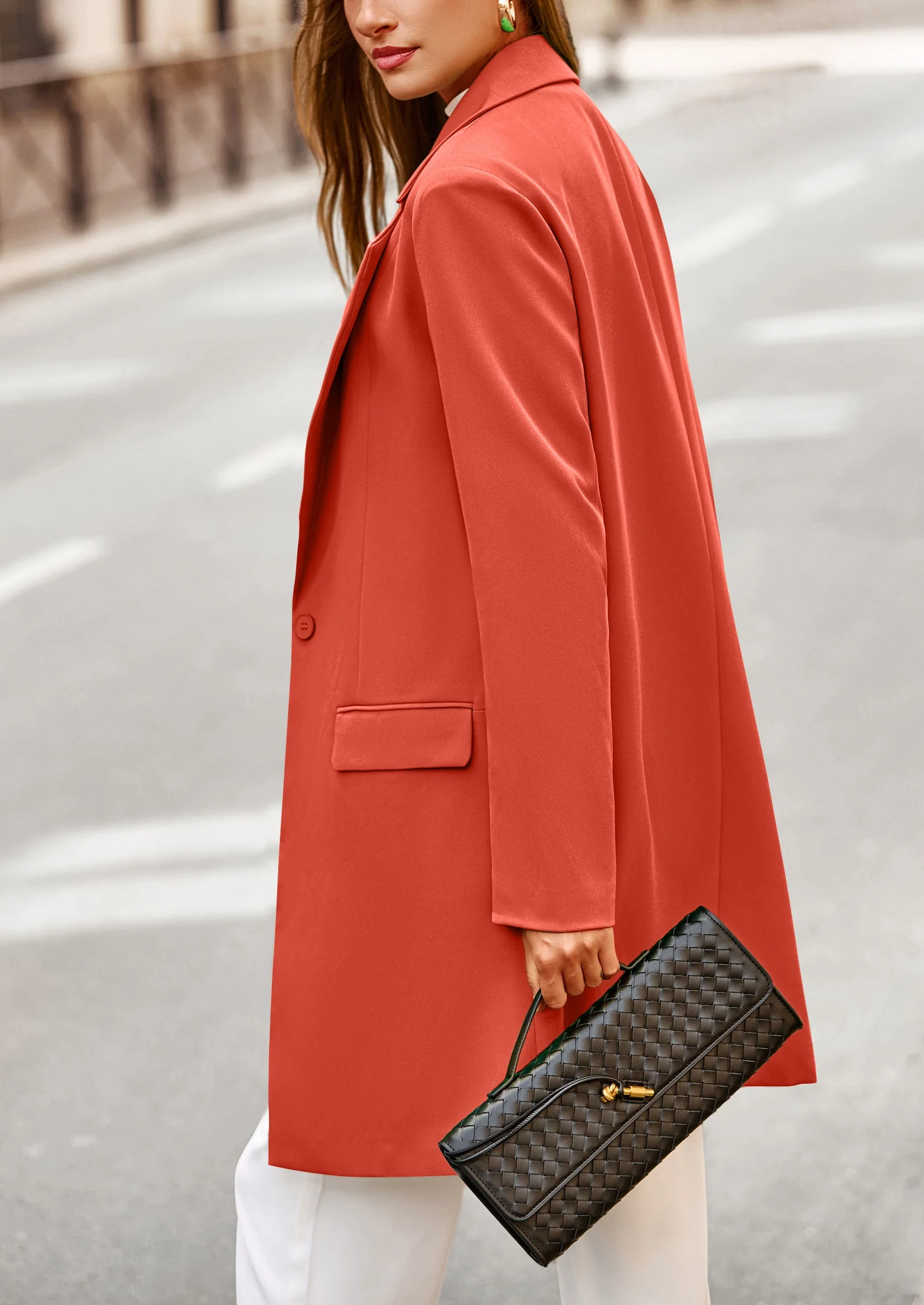 PRETTYGARDEN Women's Spring Fall Long Blazer Jackets Long Sleeve Lapel Pockets Loose Fit Work Casual Blazers Outerwear - Image 57