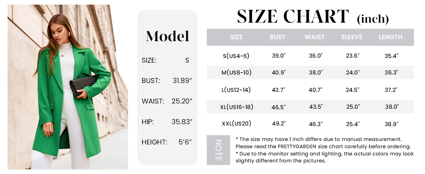 PRETTYGARDEN Women's Spring Fall Long Blazer Jackets Long Sleeve Lapel Pockets Loose Fit Work Casual Blazers Outerwear - Image 7