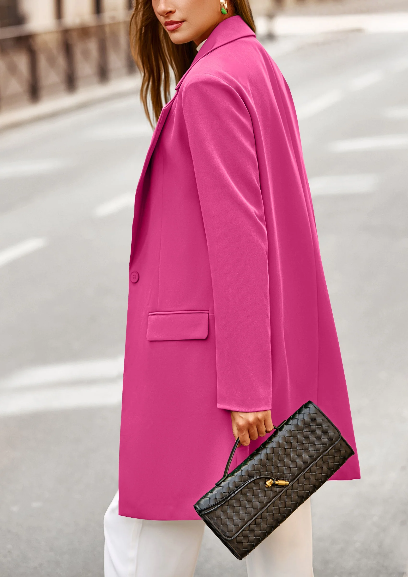 PRETTYGARDEN Women's Spring Fall Long Blazer Jackets Long Sleeve Lapel Pockets Loose Fit Work Casual Blazers Outerwear - Image 75