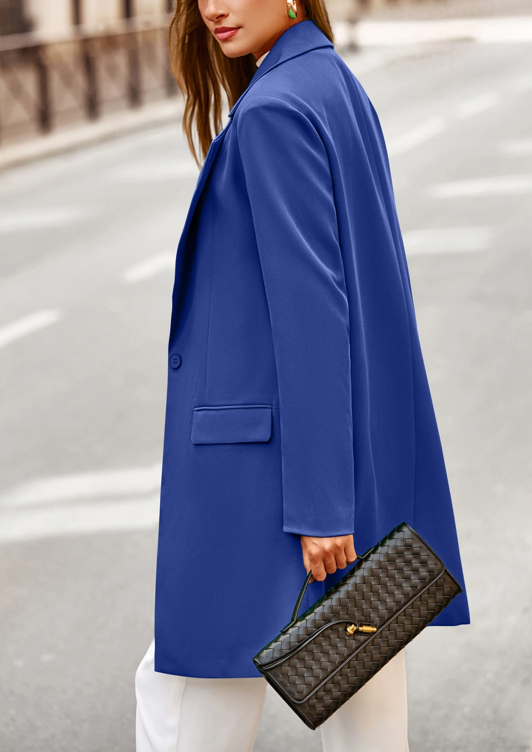 PRETTYGARDEN Women's Spring Fall Long Blazer Jackets Long Sleeve Lapel Pockets Loose Fit Work Casual Blazers Outerwear - Image 81