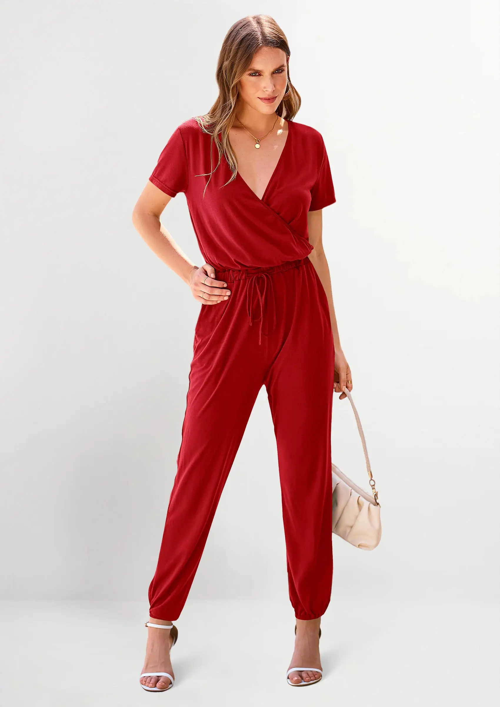 PRETTYGARDEN Jumpsuits for Women Dressy Summer Casual Short Sleeve Romper Spring Airport Beach Vacation Travel Outfits - Image 128