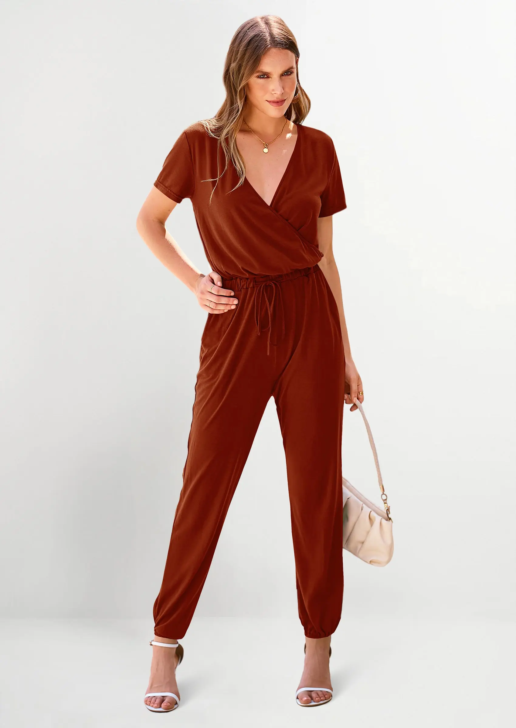 PRETTYGARDEN Jumpsuits for Women Dressy Summer Casual Short Sleeve Romper Spring Airport Beach Vacation Travel Outfits - Image 134