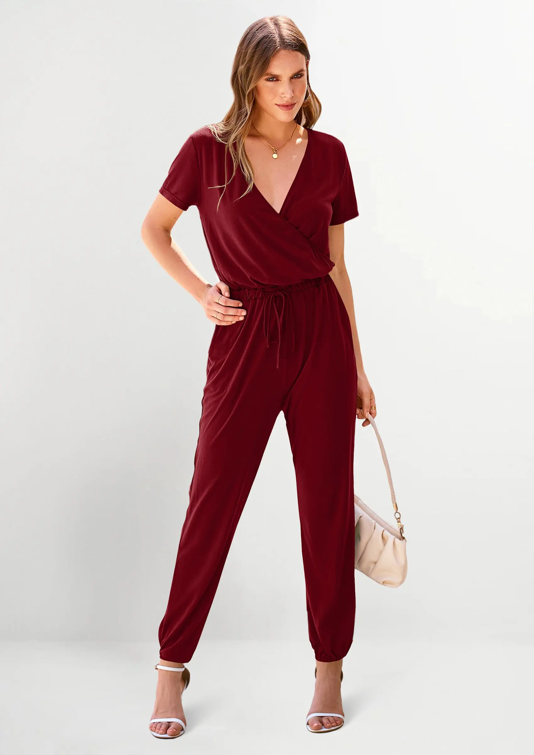 PRETTYGARDEN Jumpsuits for Women Dressy Summer Casual Short Sleeve Romper Spring Airport Beach Vacation Travel Outfits - Image 26