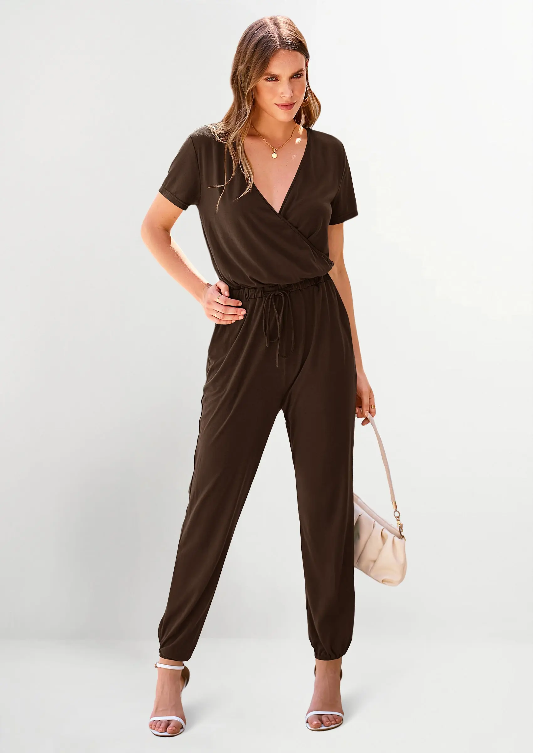 PRETTYGARDEN Jumpsuits for Women Dressy Summer Casual Short Sleeve Romper Spring Airport Beach Vacation Travel Outfits - Image 32