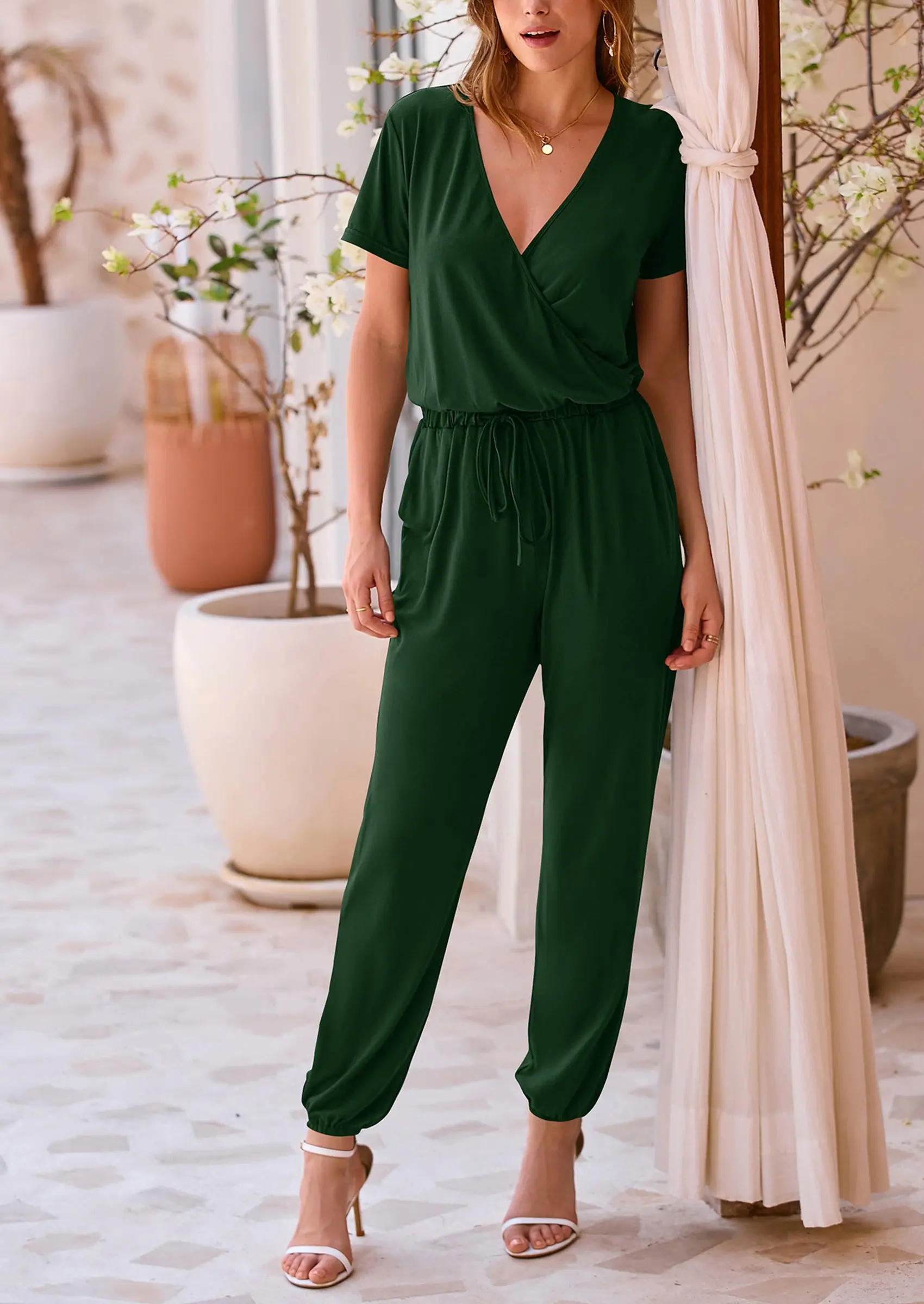 PRETTYGARDEN Jumpsuits for Women Dressy Summer Casual Short Sleeve Romper Spring Airport Beach Vacation Travel Outfits - Image 49