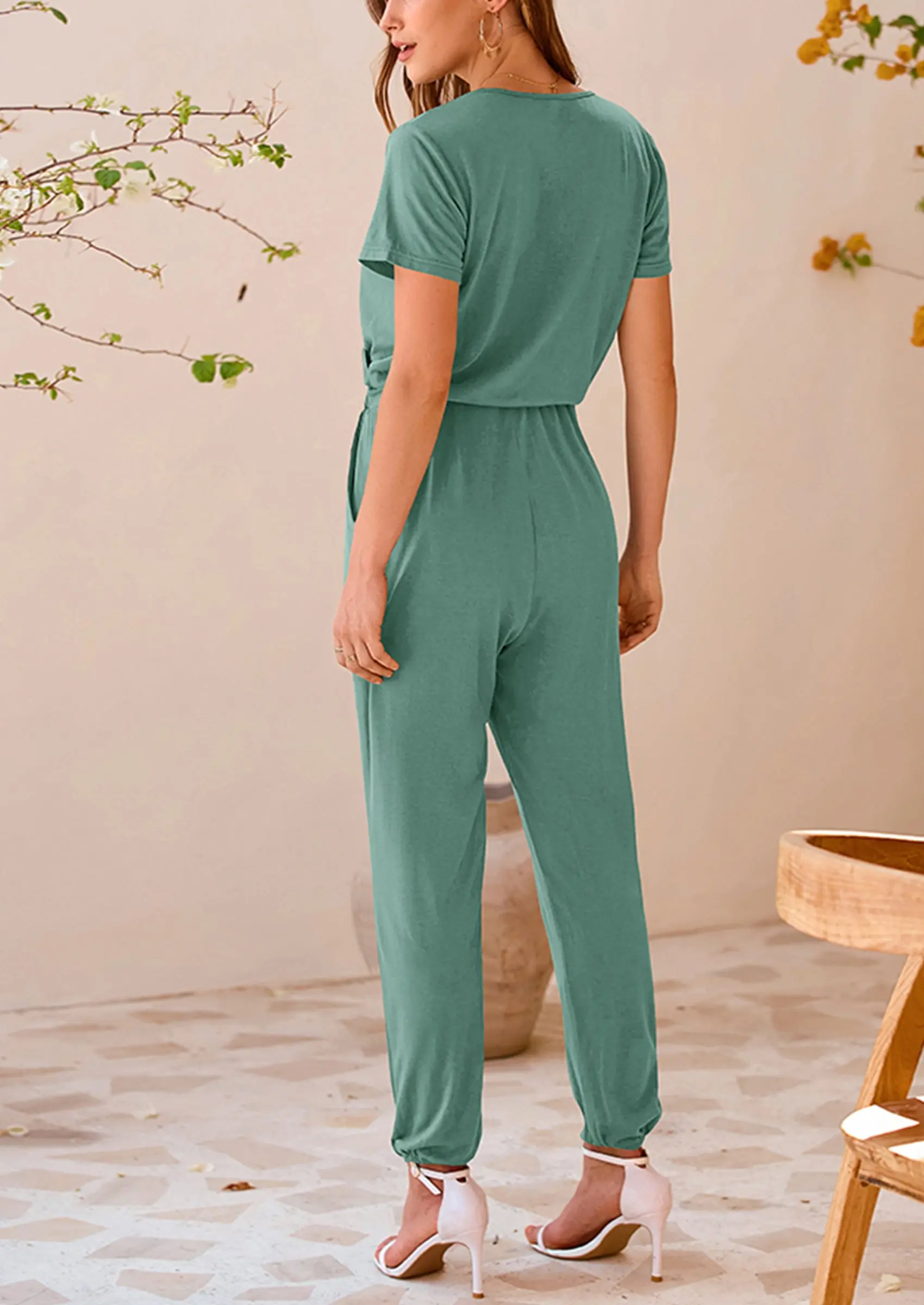 PRETTYGARDEN Jumpsuits for Women Dressy Summer Casual Short Sleeve Romper Spring Airport Beach Vacation Travel Outfits - Image 63