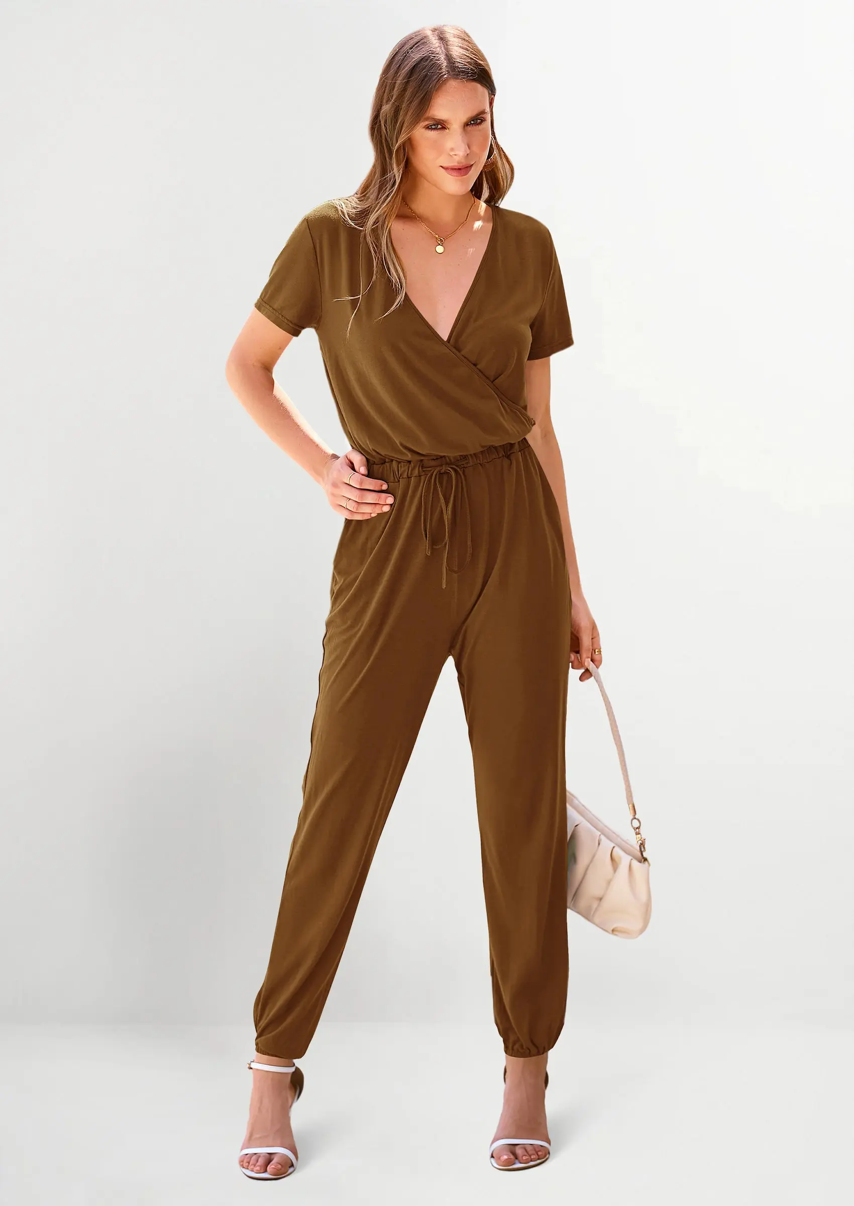 PRETTYGARDEN Jumpsuits for Women Dressy Summer Casual Short Sleeve Romper Spring Airport Beach Vacation Travel Outfits - Image 86