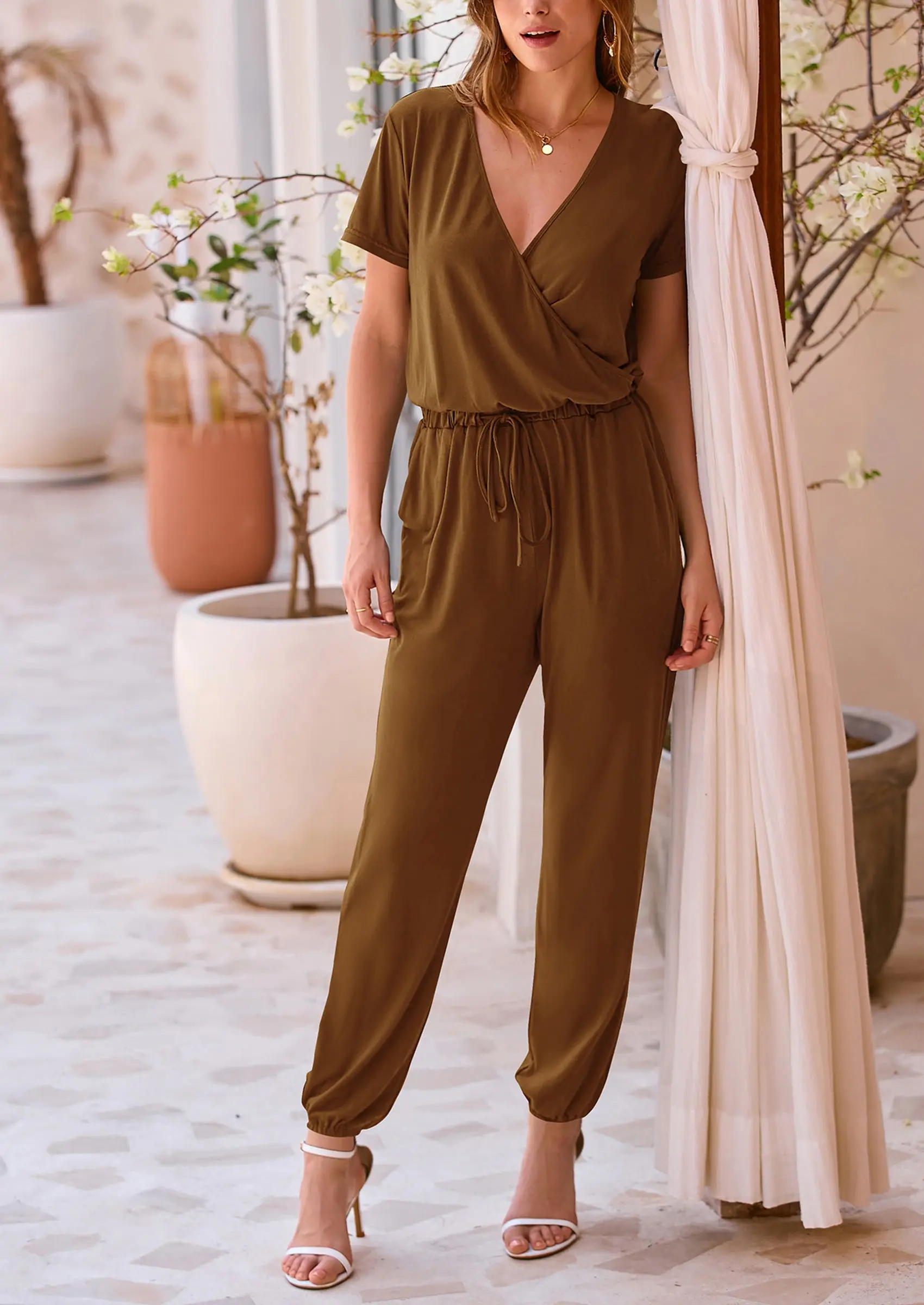 PRETTYGARDEN Jumpsuits for Women Dressy Summer Casual Short Sleeve Romper Spring Airport Beach Vacation Travel Outfits - Image 91